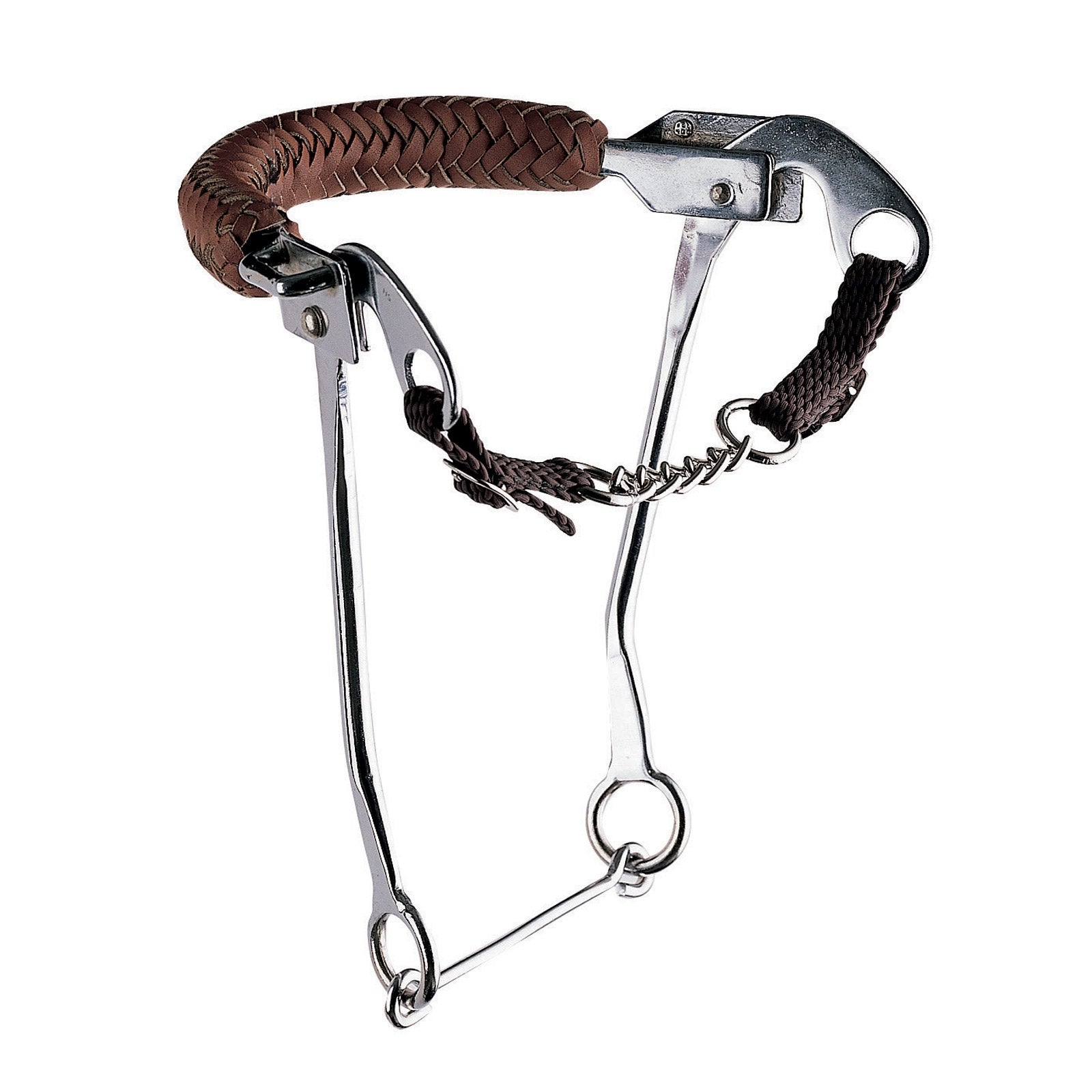 Sprenger Mechanisches Hackamore mit Kinnkette und Edelstahl-Seitenteilen, 35cm Gebisse