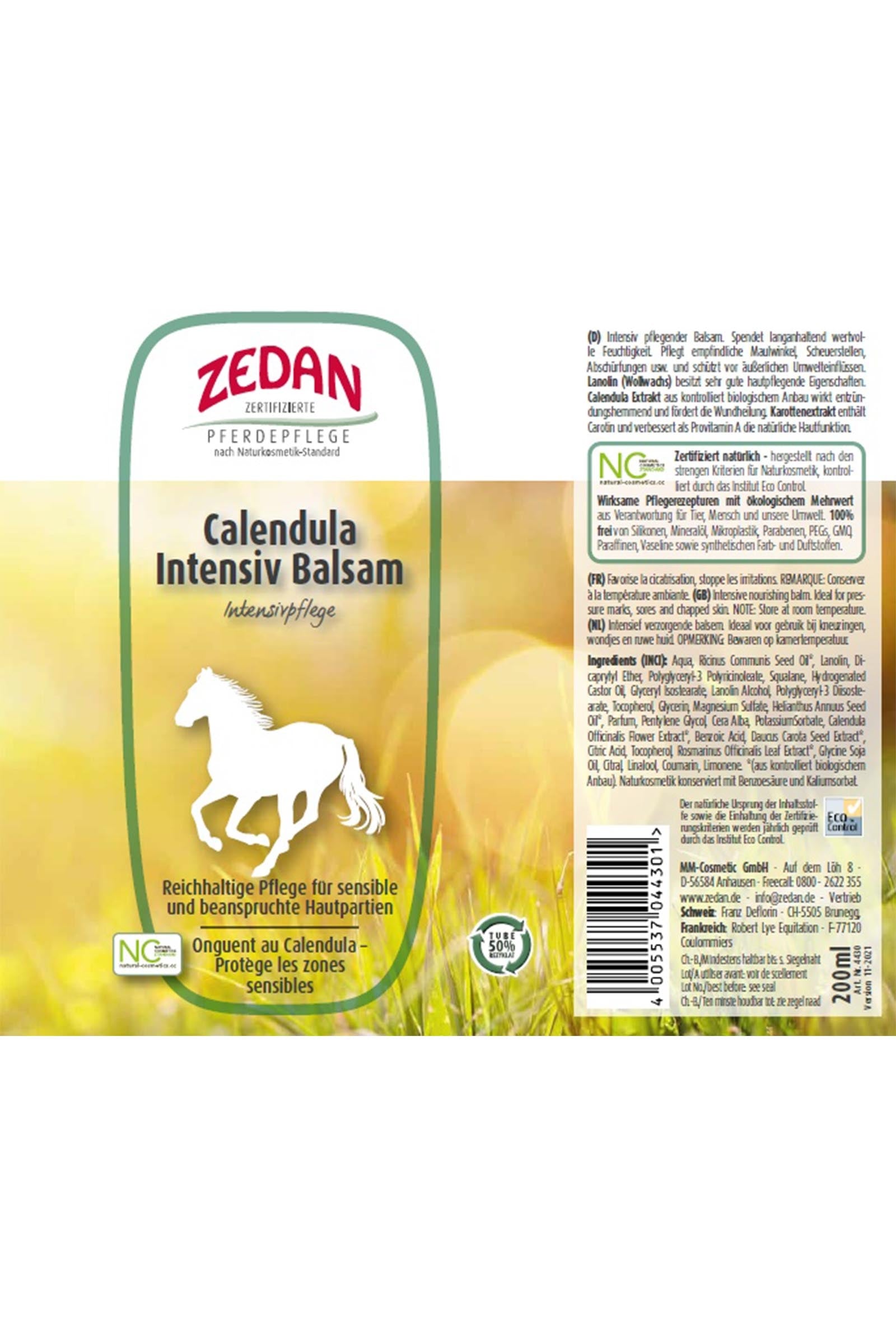Zedan Calendula Intensive Balm, 200ml Horse Health Care