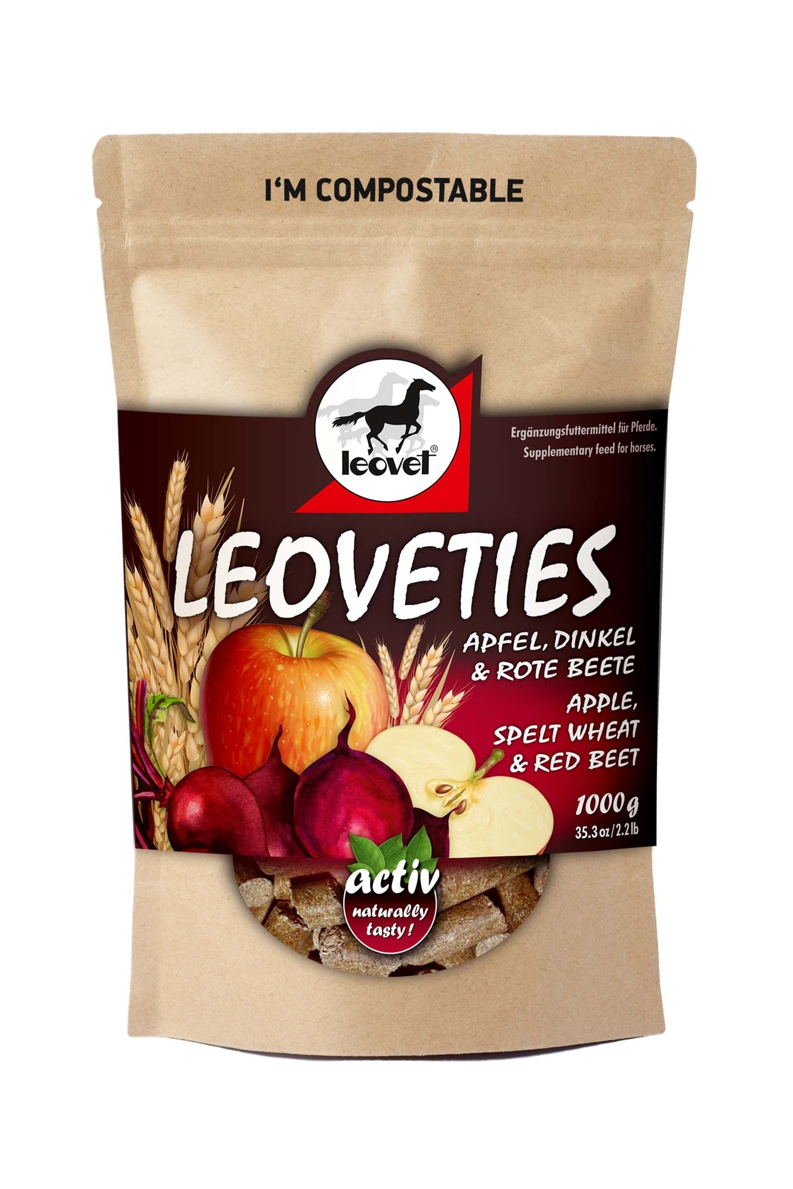 Leovet Leoveties Apfel, Dinkel-Weizen, Rote Beere, 1 Kg Horse Feed & Nutrition