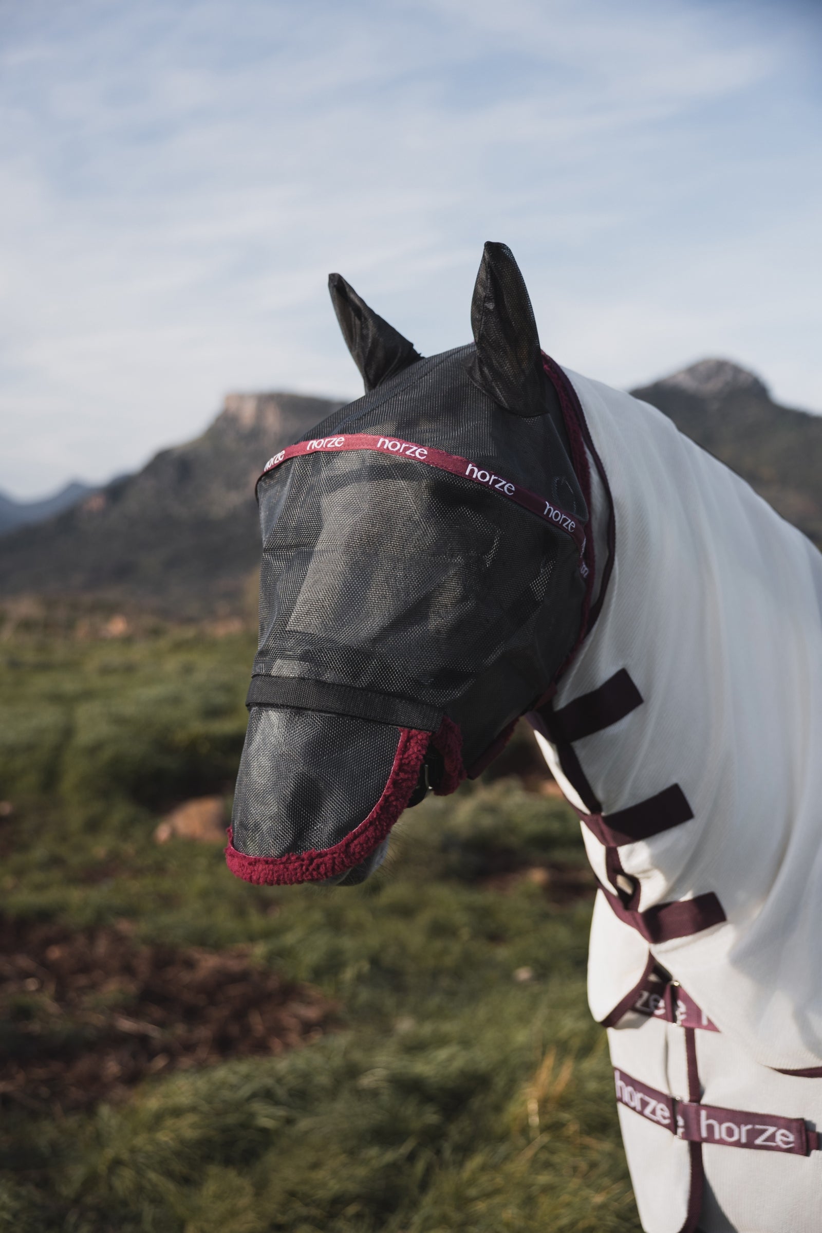 Horze Wire-Framed Flymask Antifly Protection for Horses