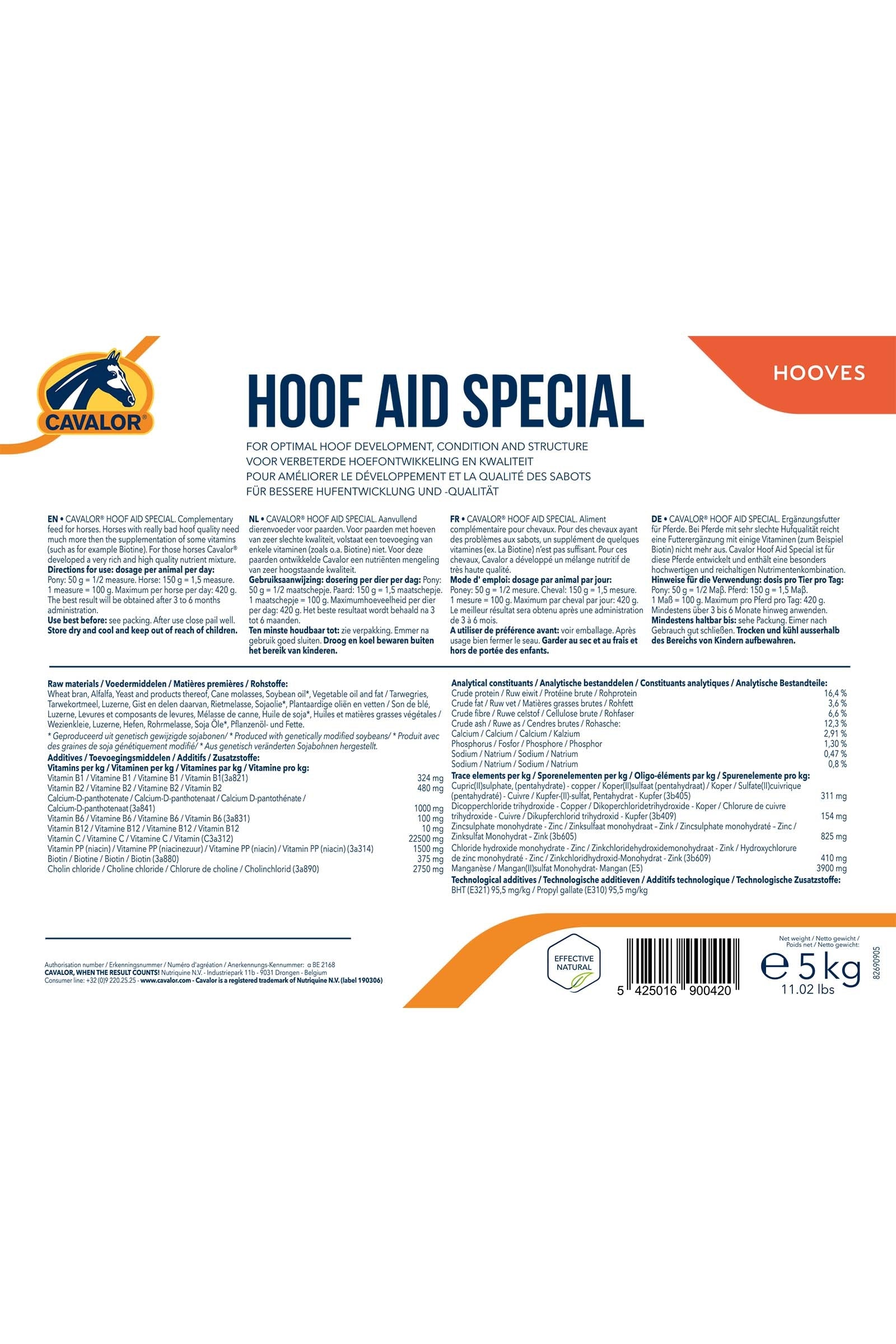 Cavalor HOOF AID SPECIAL - 5 KG Horse Feed & Nutrition