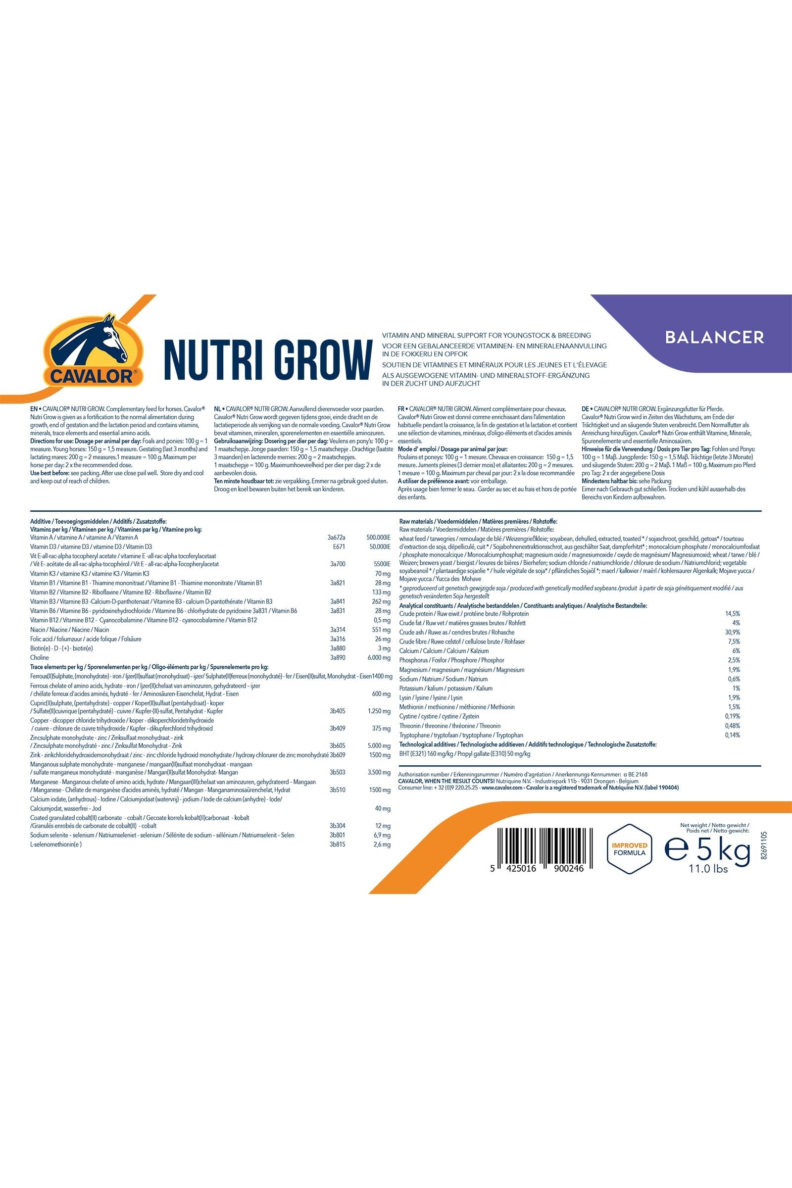 Cavalor Nutri Grow, 5 kg Horse Feed & Nutrition
