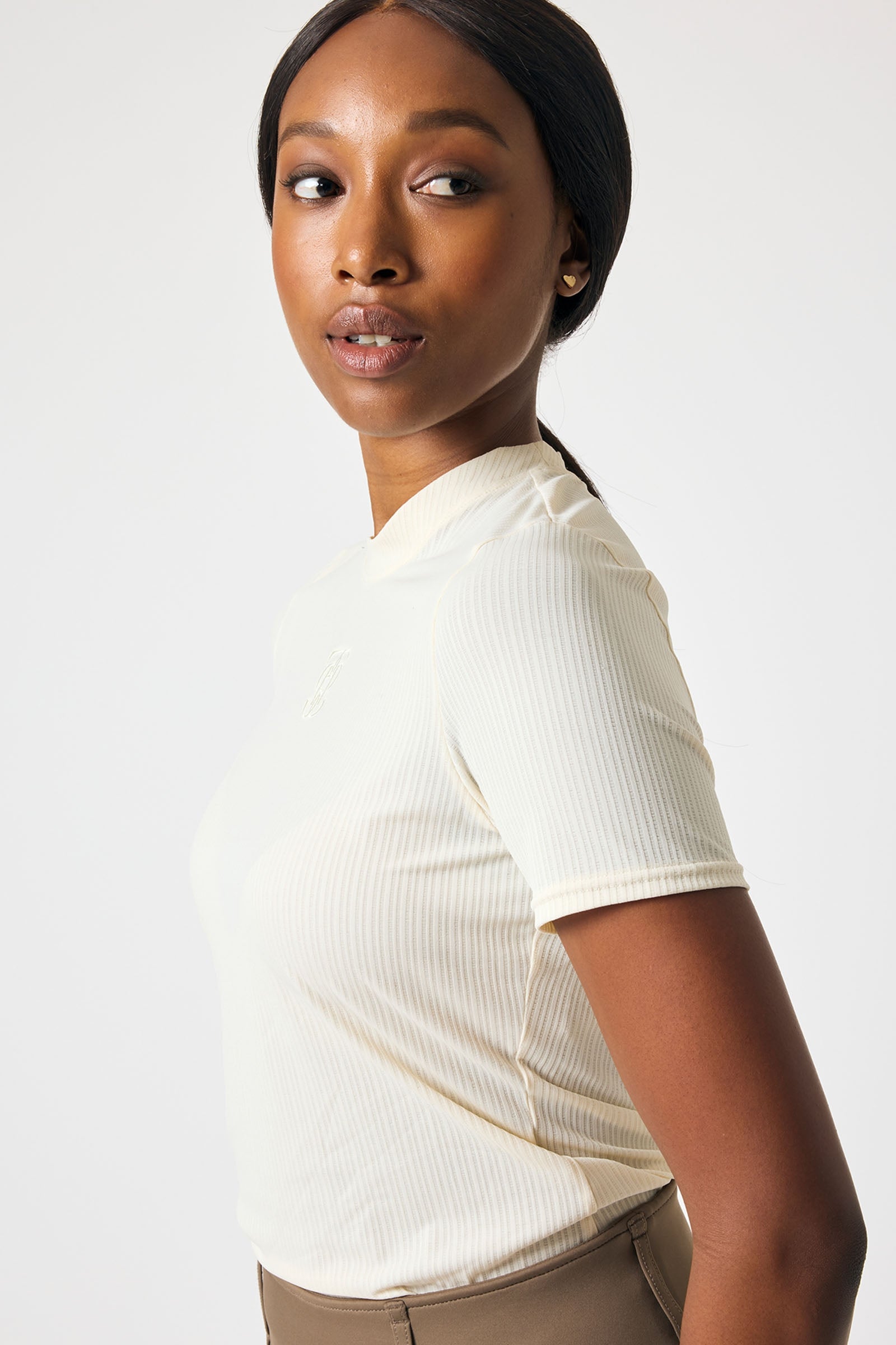 PS of Sweden Courtney S/S Gestreiftes Mesh-Shirt Damen Reitbekleidung