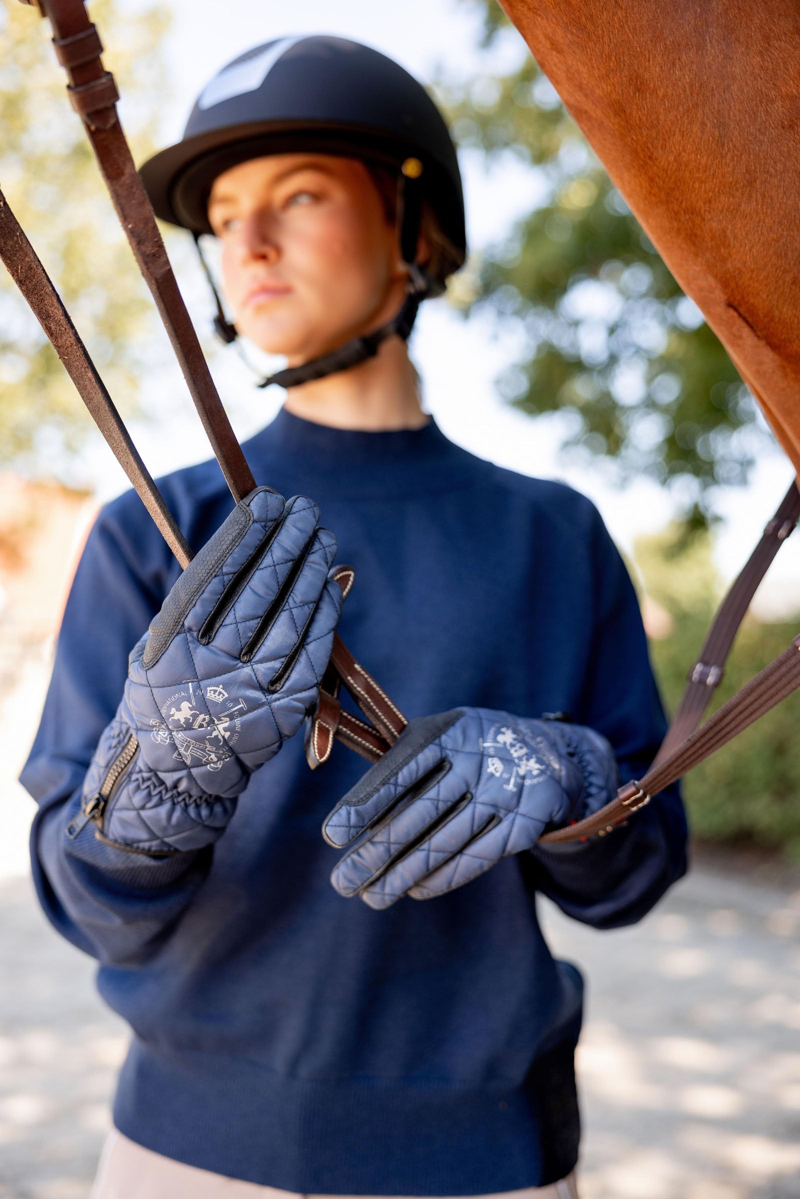 B Vertigo Onyx Waterproof Padded Riding Gloves Riding Gloves