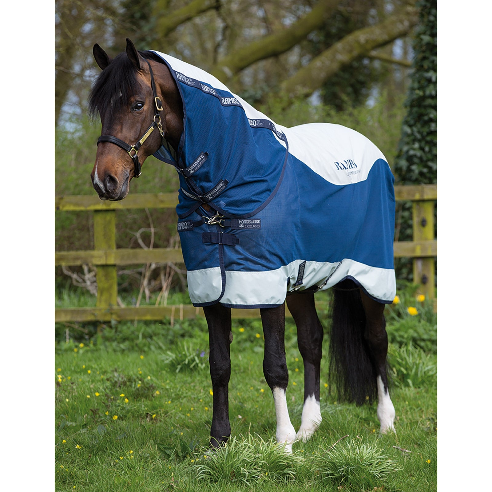 Horseware Rambo Summer Series Weidedecke mit Liner (0g / 100g) und abnehmbarem Halsteil Pferdedecken