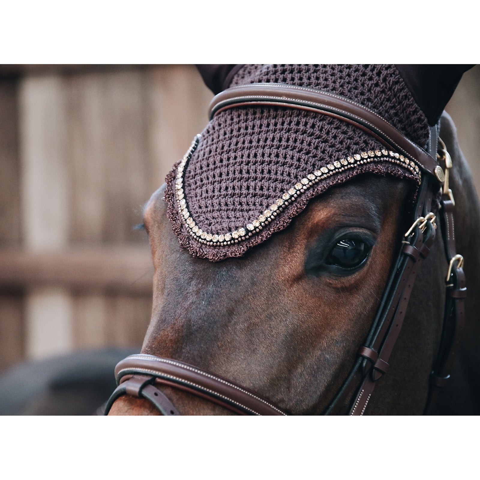 Kentucky Horsewear Fly Veil Long Stone & Pearl Saddle Pads