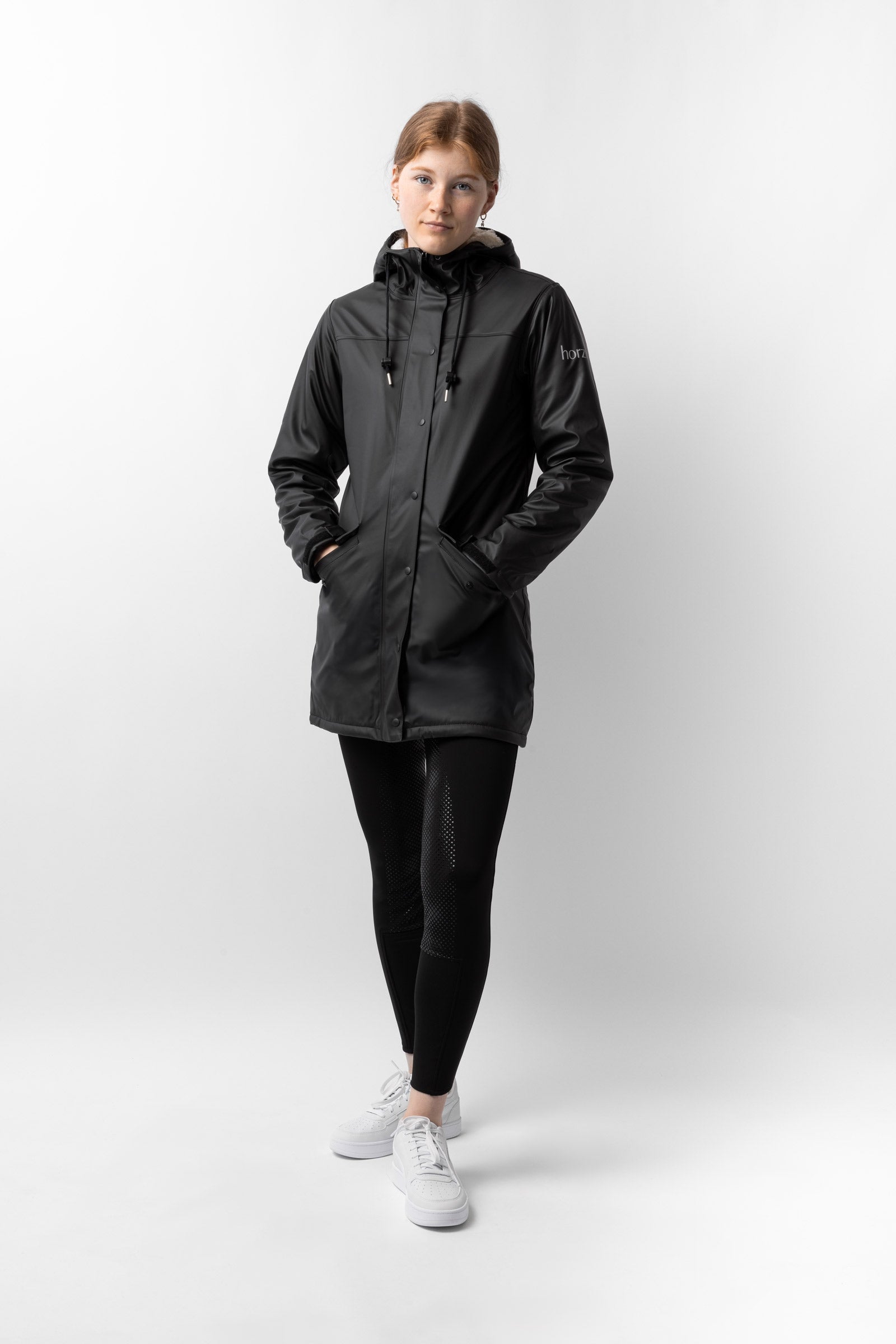 Horze Billie Women's PU Rain Riding Jacket with Fleece Women’s Riding Clothing
