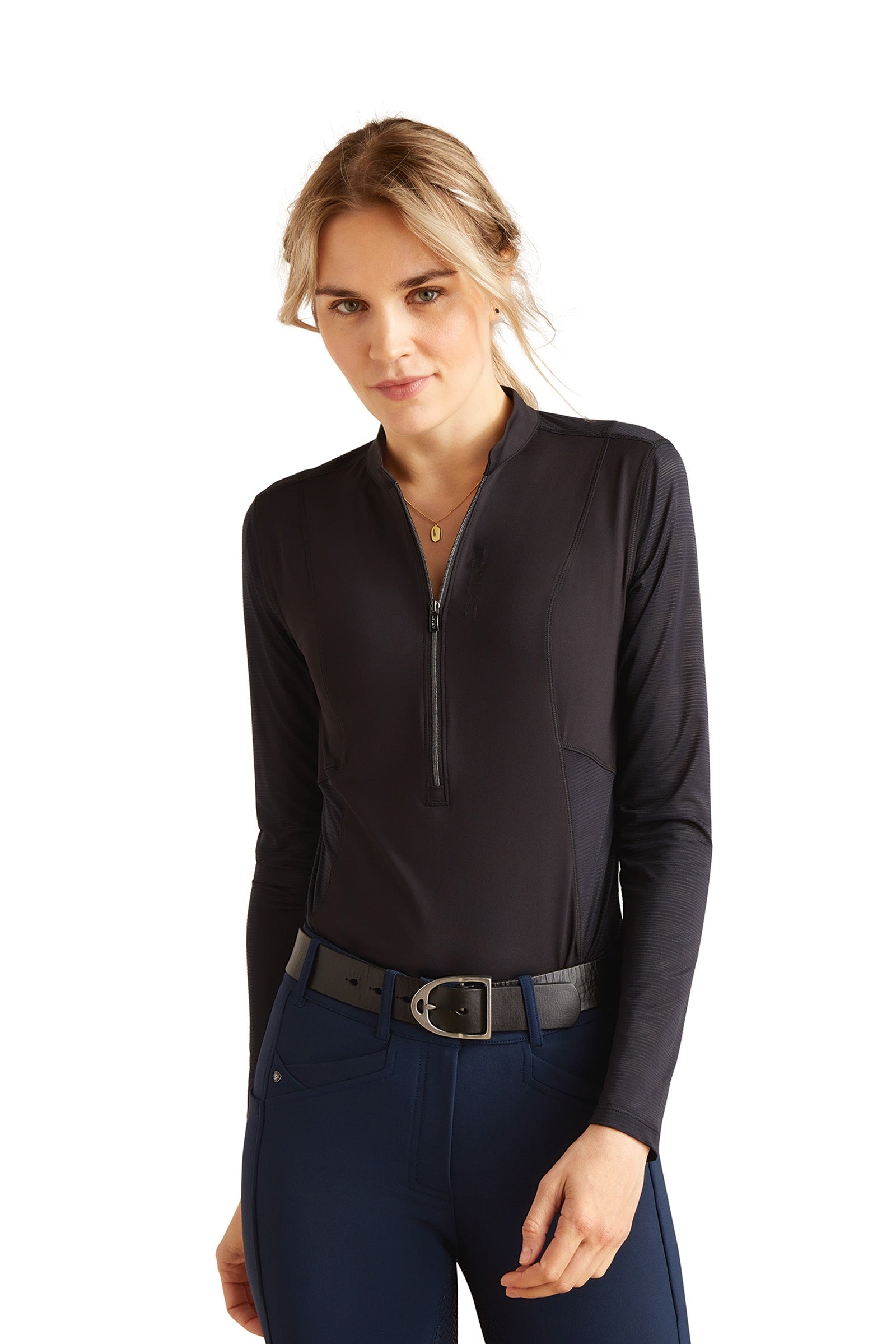Ariat Breathe Damen-Funktionsshirt mit langen Ärmeln und 1/4 Reißverschluss Damen Reitbekleidung
