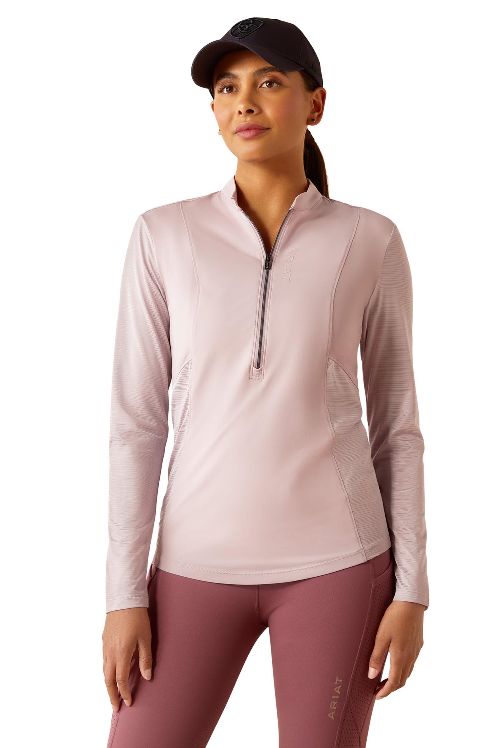 Ariat Breathe Damen-Funktionsshirt mit langen Ärmeln und 1/4 Reißverschluss Damen Reitbekleidung