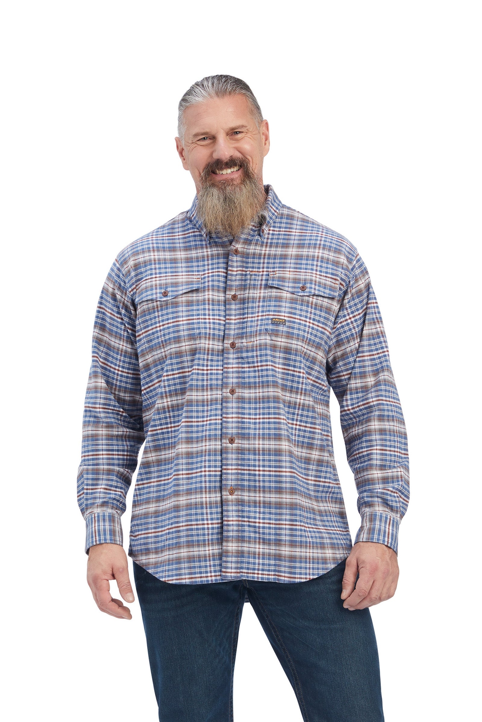 Ariat Rebar Flannel DuraStretch Herren Arbeitshemd Herren Reitbekleidung