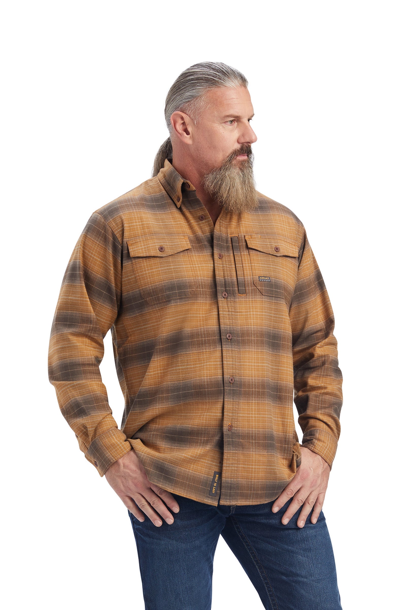 Ariat Rebar Flannel DuraStretch Herren Arbeitshemd Herren Reitbekleidung