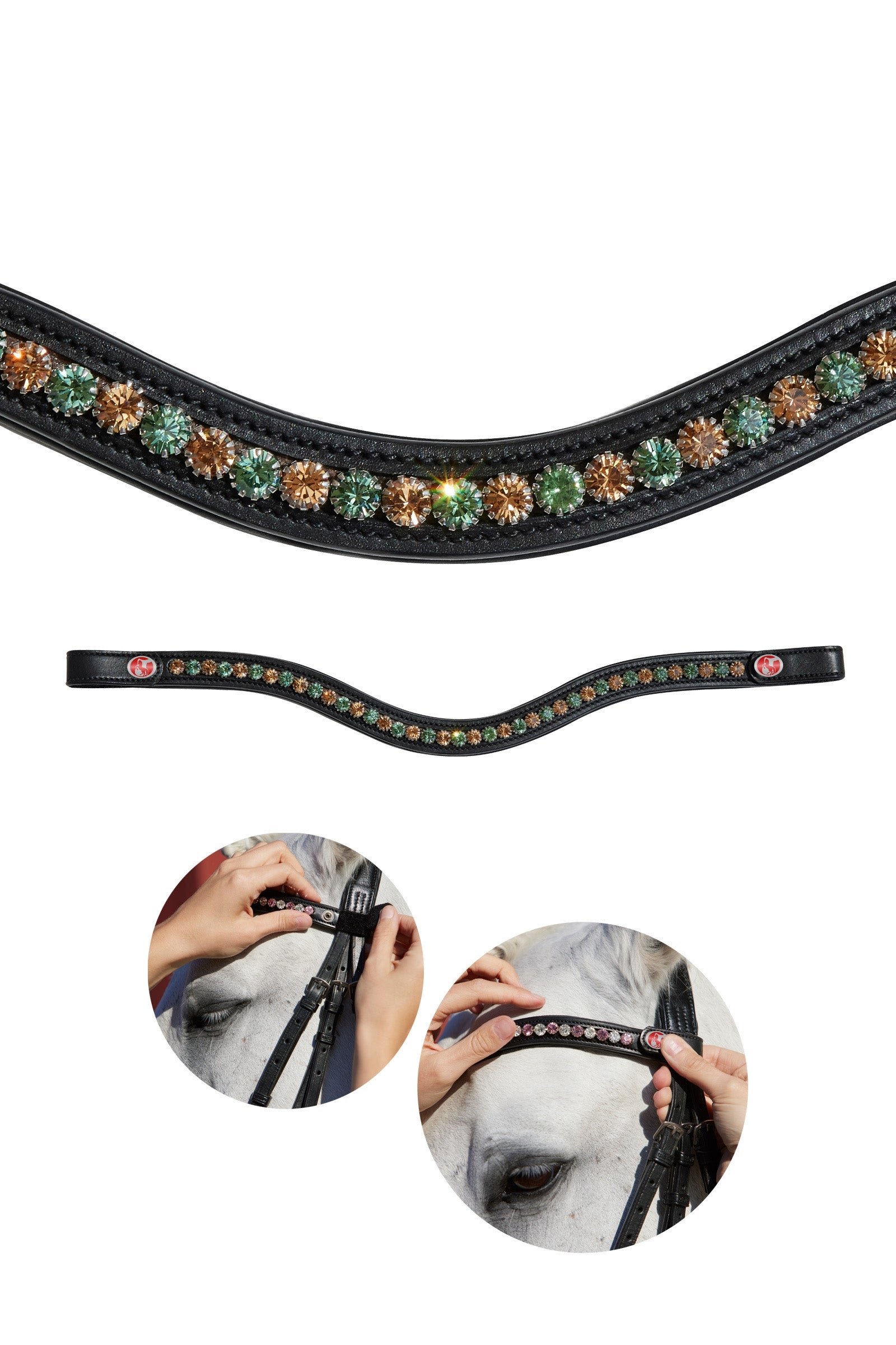Kieffer FlexiLoop® Crystal Browband Bridles & Reins