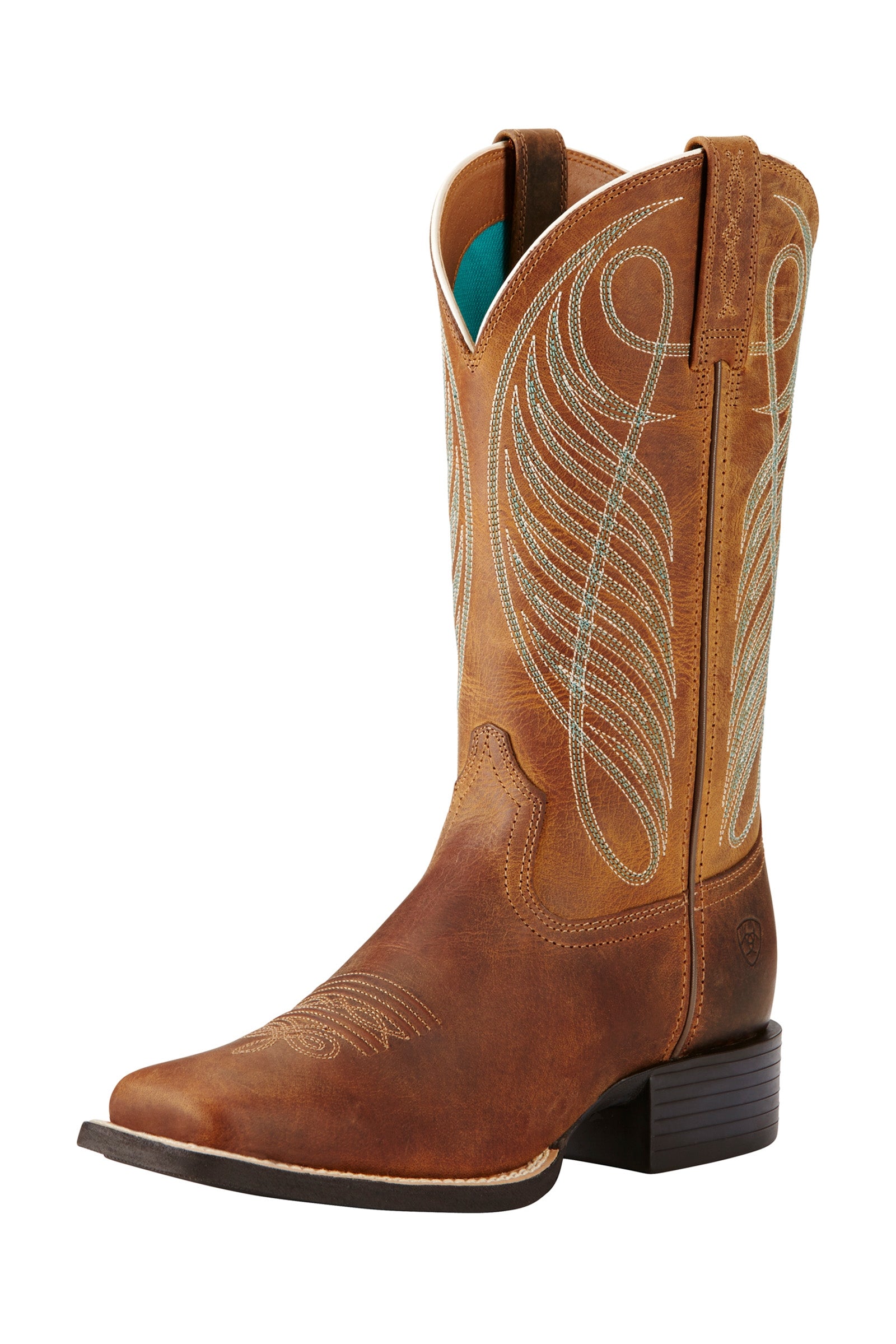 Ariat Round Up Wide Square Toe Damen Westernstiefel Reitstiefel & Reitschuhe