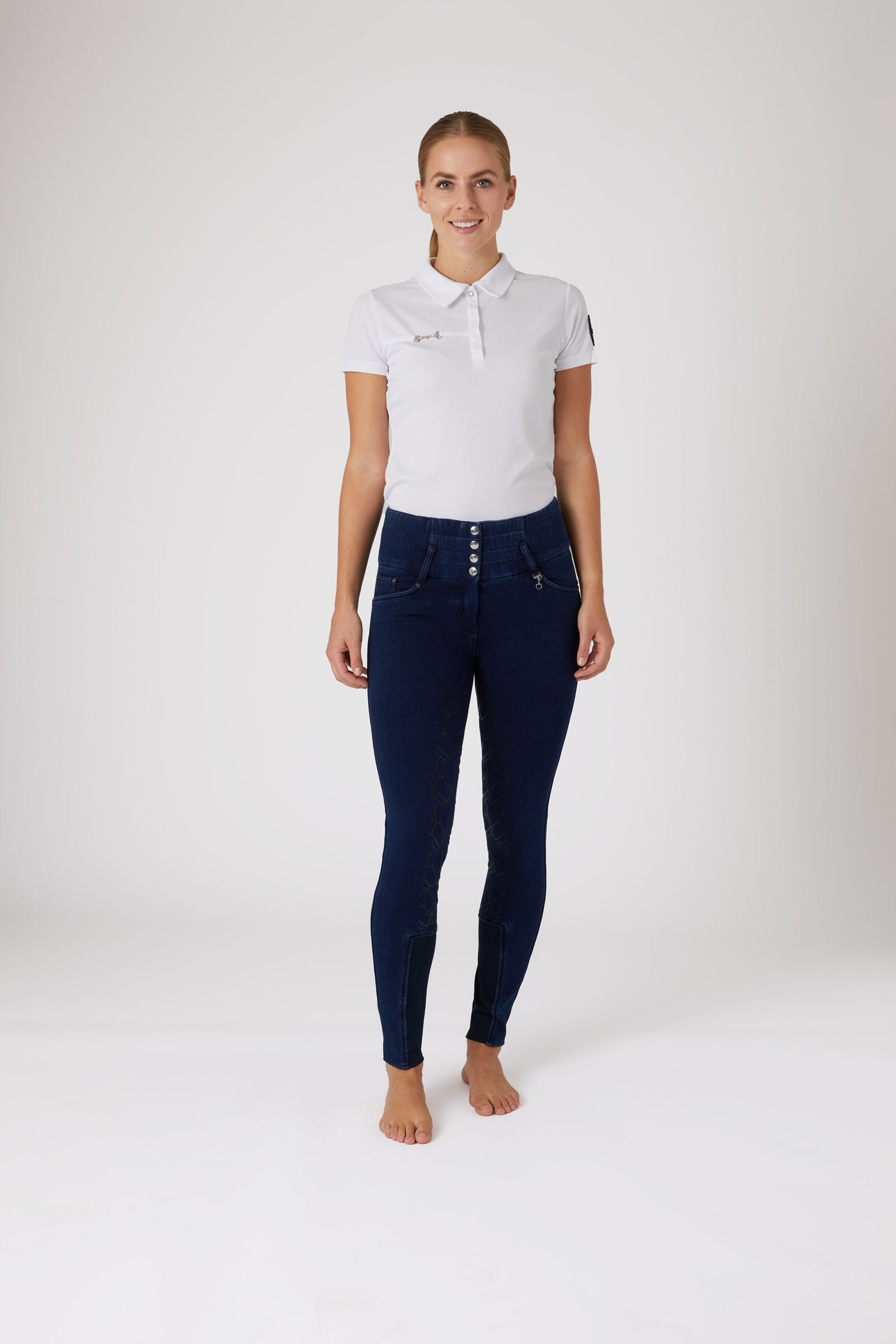 Horze Kacy Women's Denim Thermo Full Seat Breeches Womens Breeches