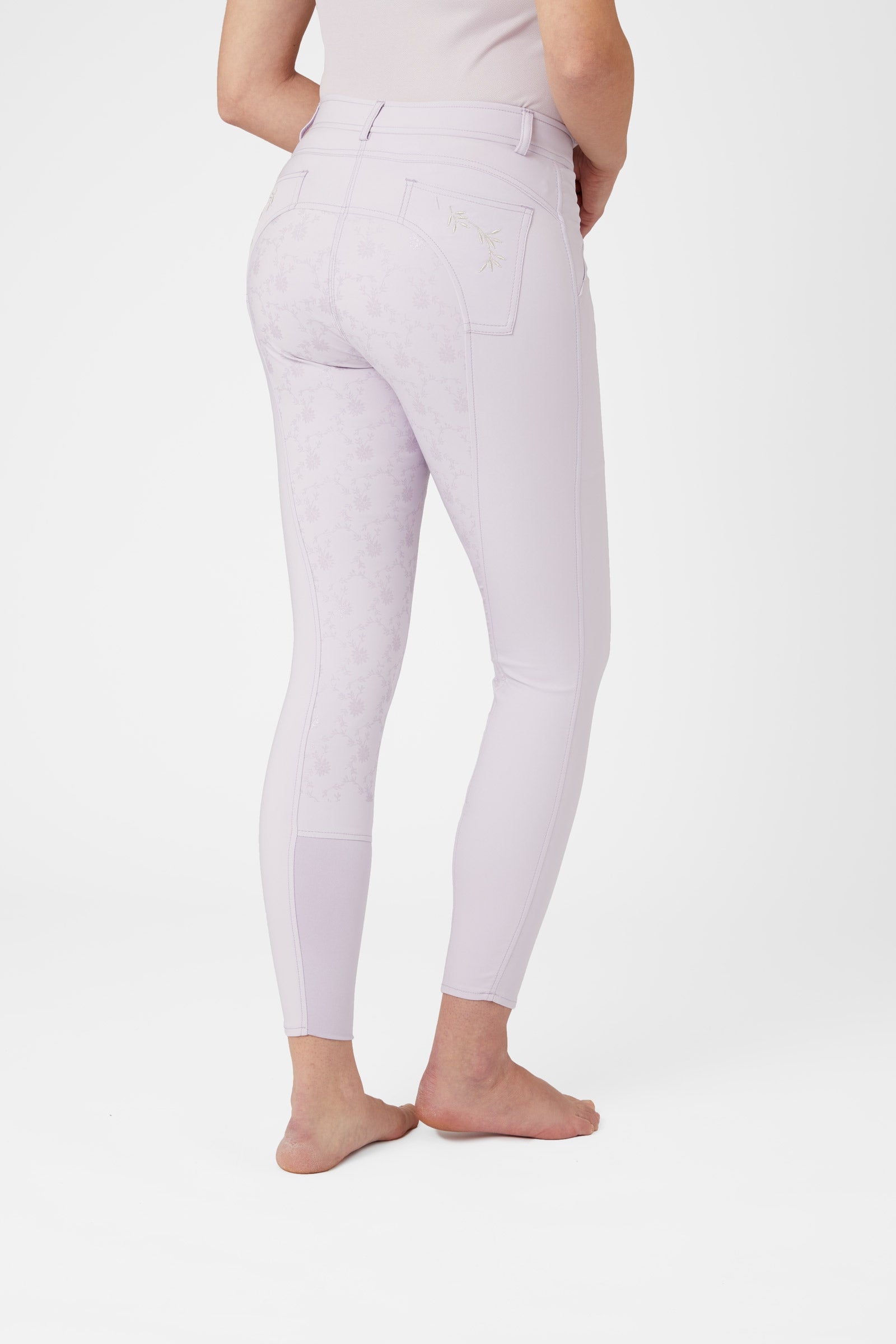 Horze Kaitlin Women's Full Seat Breeches with Flower Detail Womens Breeches