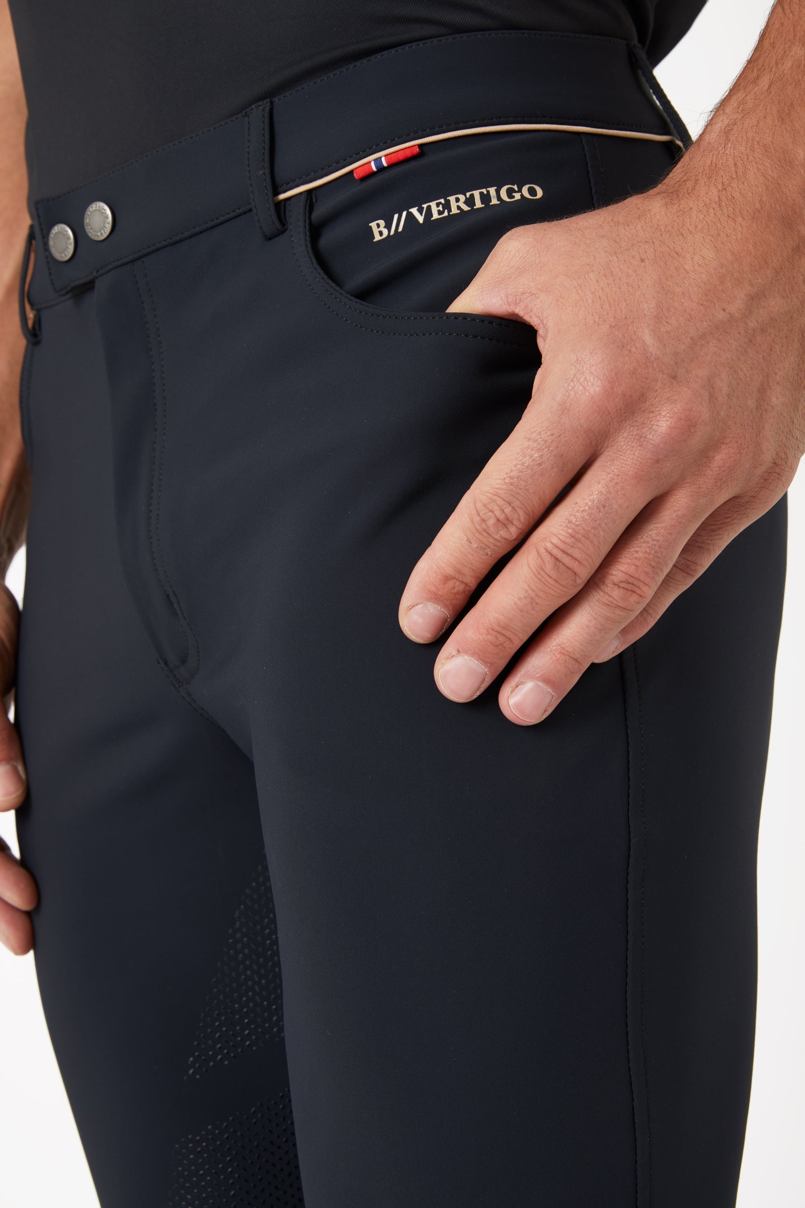 B Vertigo Damien Men's Knee Patch Breeches UPF 40+ Mens Riding Clothing
