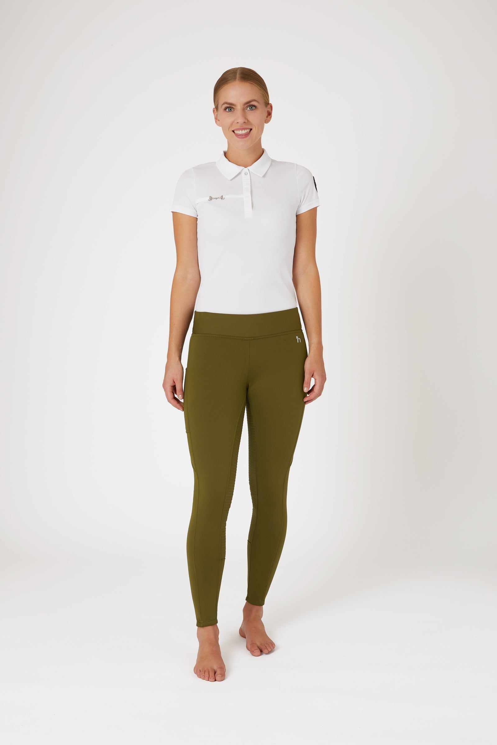 Horze Active Women's Full Grip Winter Riding Tights with Phone Pocket Womens Breeches