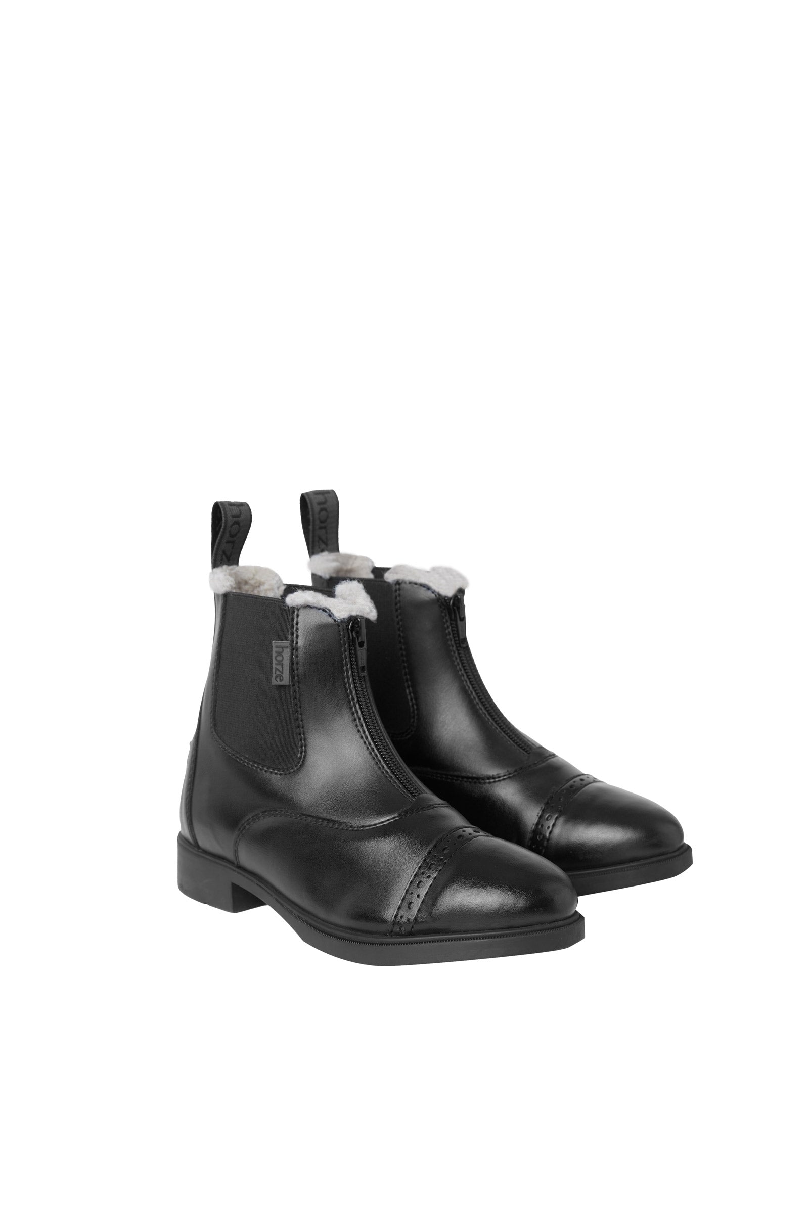 Horze Wexford Kinder Reitstiefeletten mit Frontzipper und Kunstfell Reitstiefel & Reitschuhe