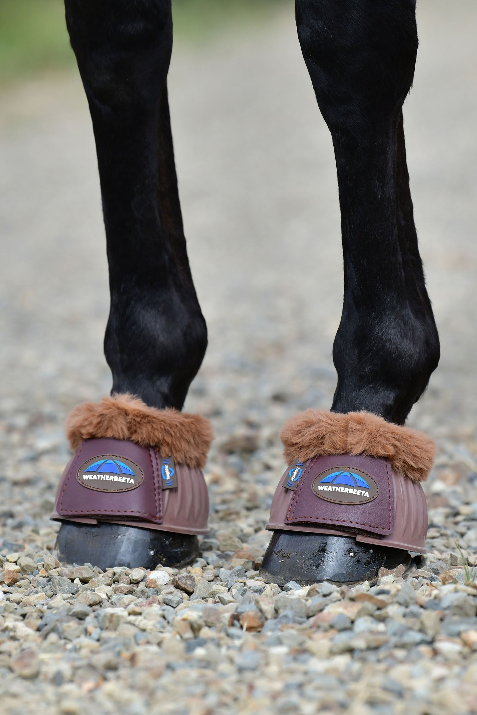 Weatherbeeta Tough-Tec Prime Fleece Trim Rubber Bell Boots Leg & Hoof Protection