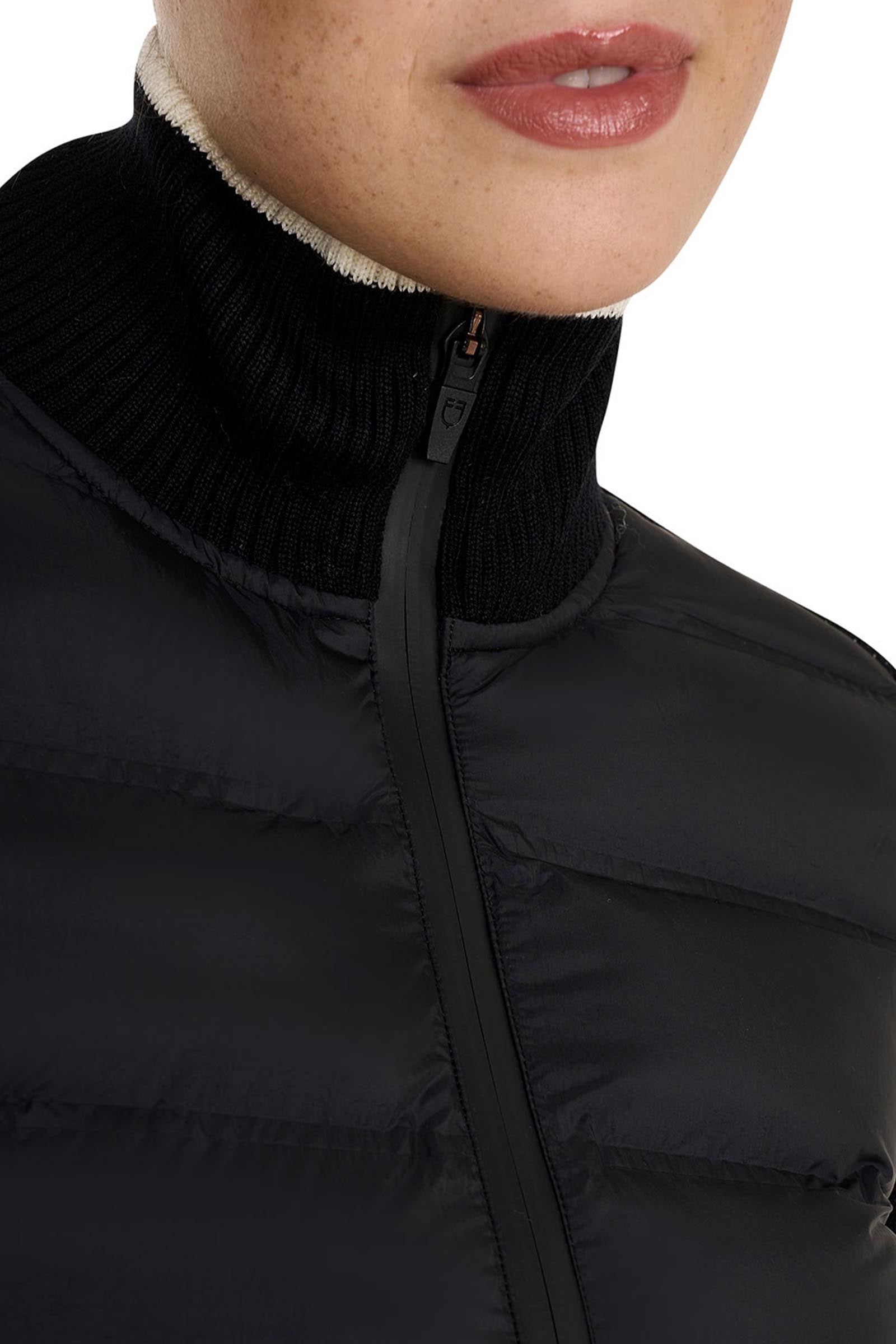 Equestro Women's Jacket in Nylon and Knit With Zip Women’s Riding Clothing