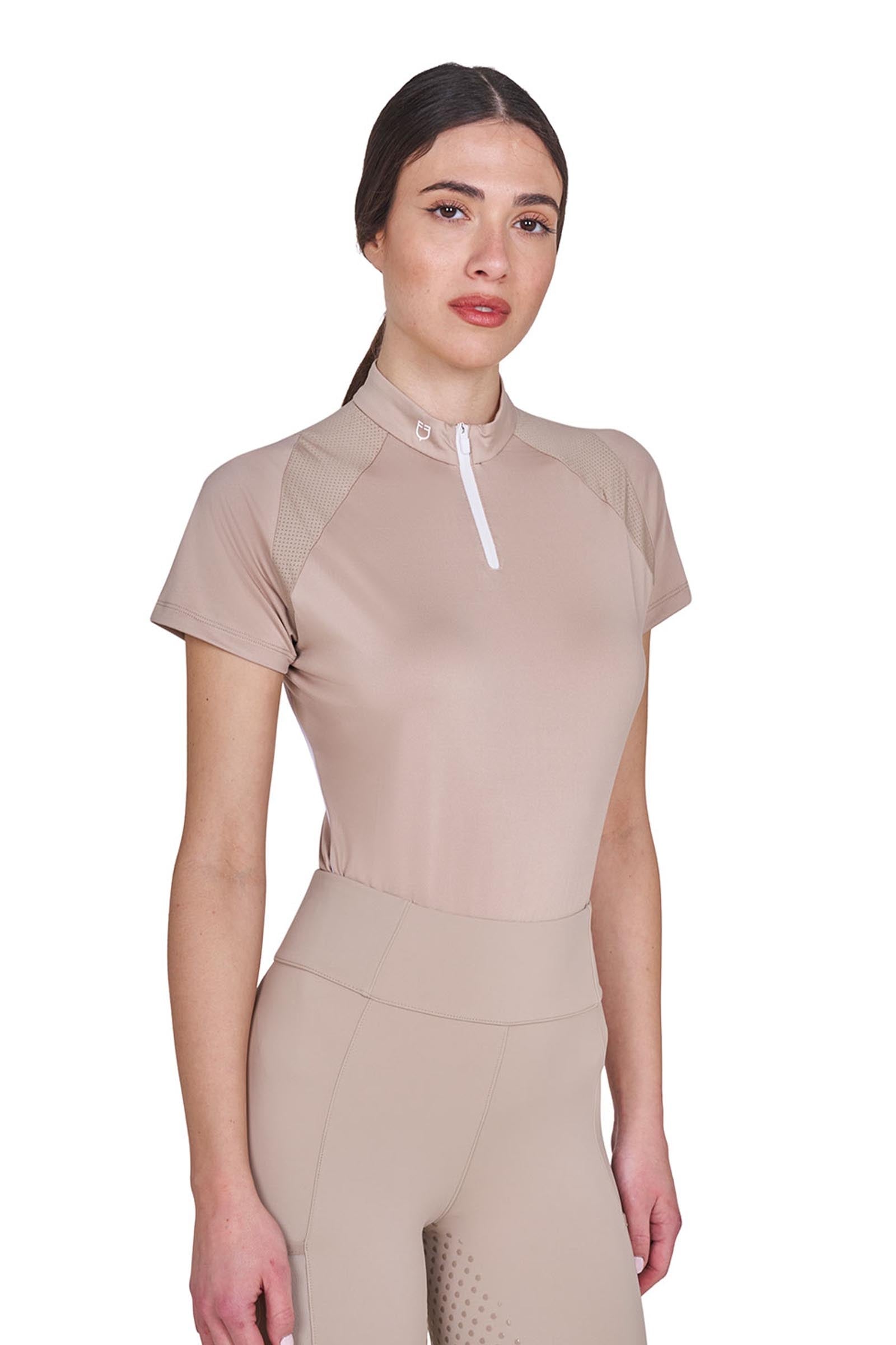 Equestro SS2026 Damen Technisches Polo Kurzarm Zip Damen Reitbekleidung
