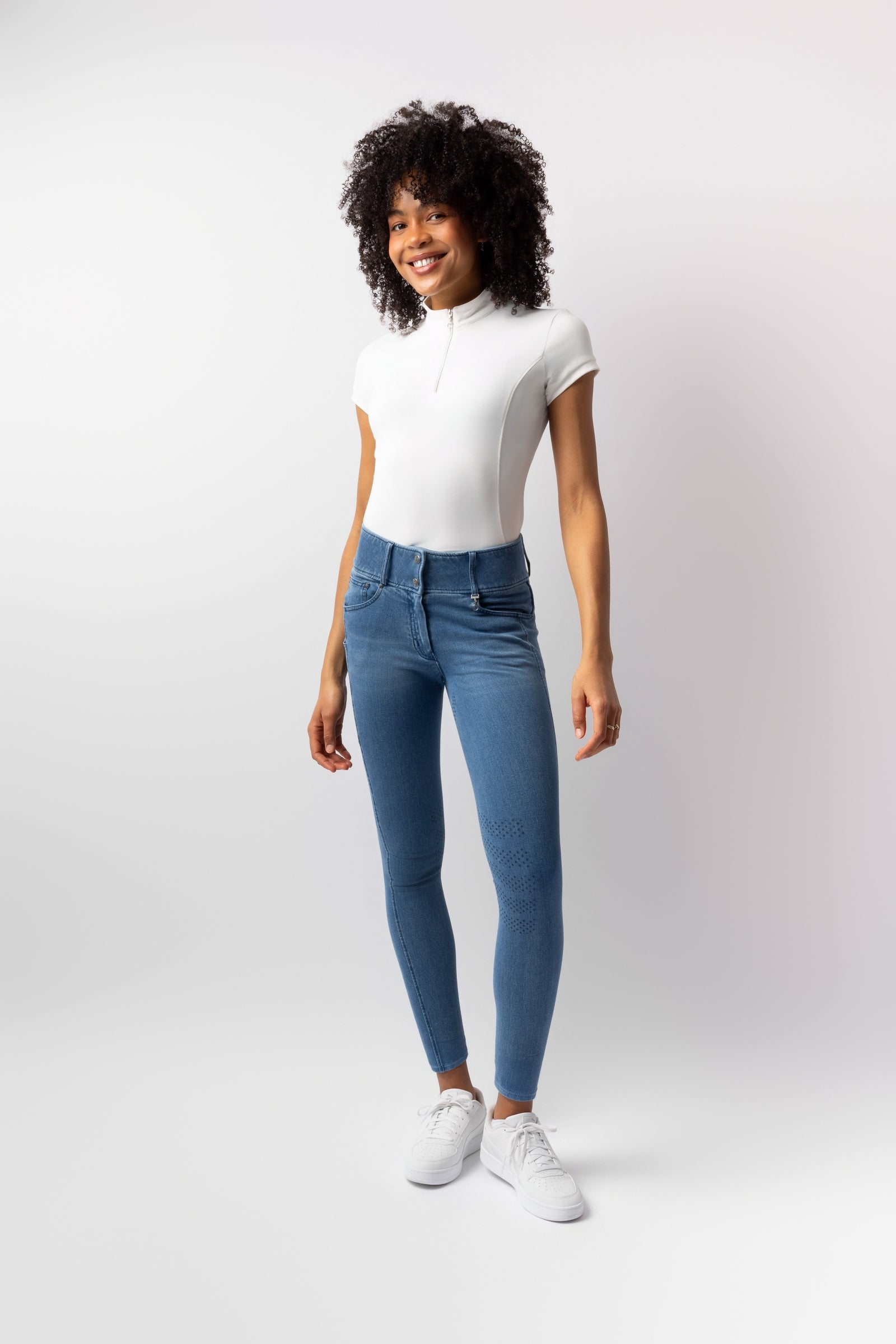 Horze Carolyn Women´s Denim Full Grip Breeches Womens Breeches