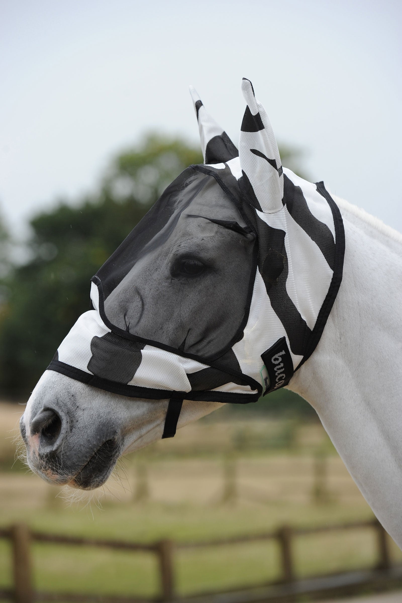 Bucas Buzz-Off Zebra Deluxe Fly Mask Antifly Protection for Horses