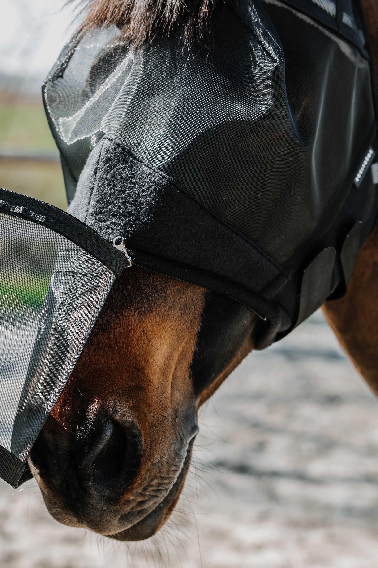 EQUITHÈME 2-in-1 Fly Mask / UV Mask Antifly Protection for Horses
