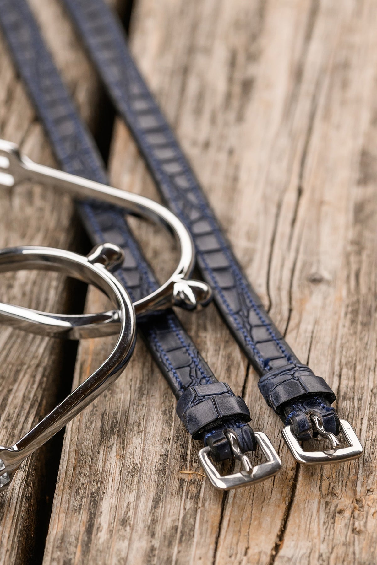 Waldhausen Leather Spur Straps With Croco Embossing Riding Whips, Crops & Spurs