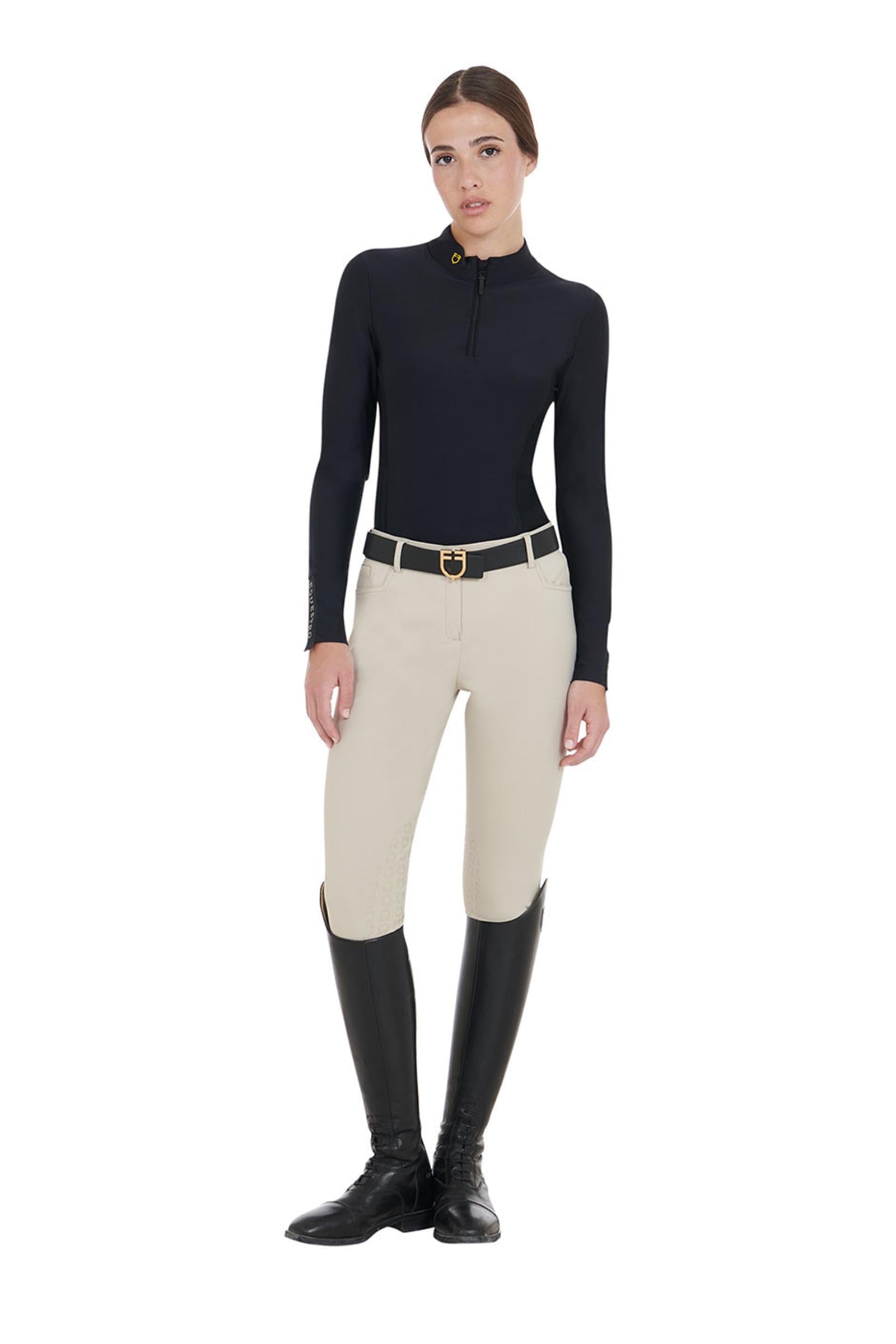 Equestro Women's Long-sleeved Training Technical Polo Shirt Women’s Riding Clothing