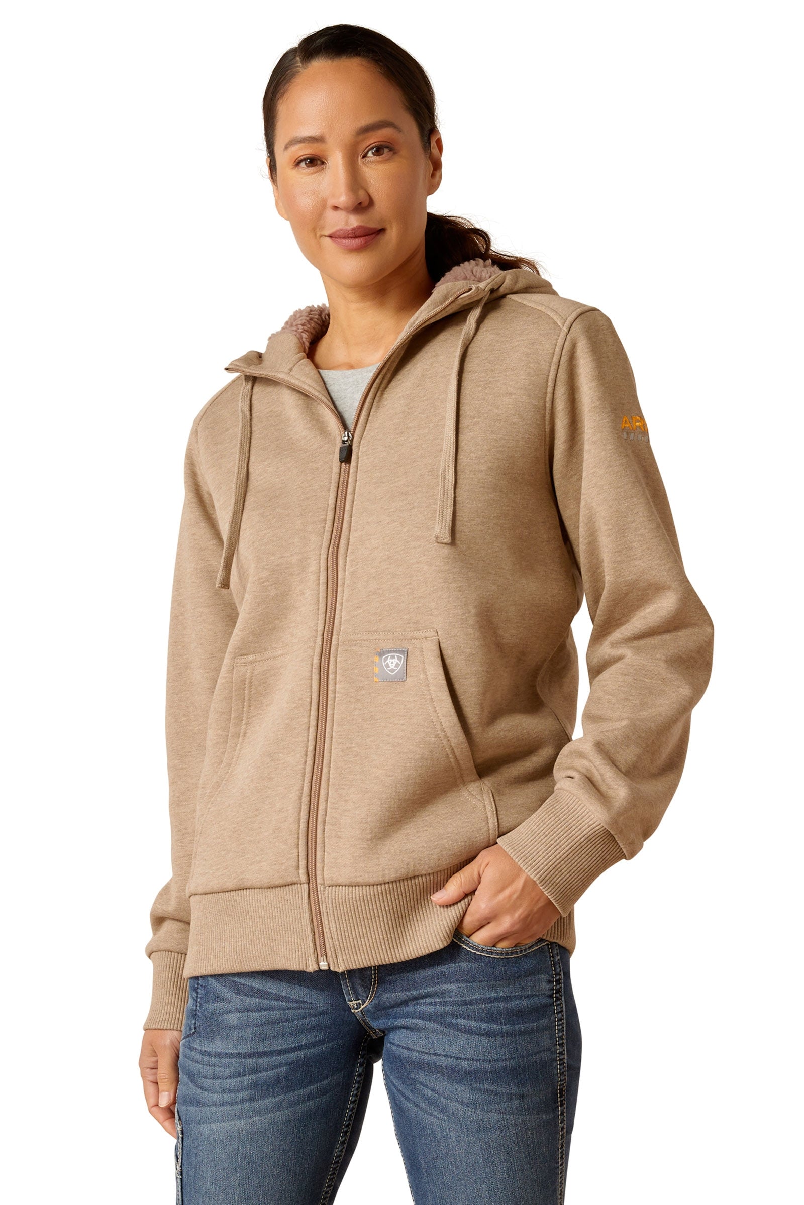 Ariat Rebar All-Weather Sherpa Damen Hoodie mit Reißverschluss Damen Reitbekleidung
