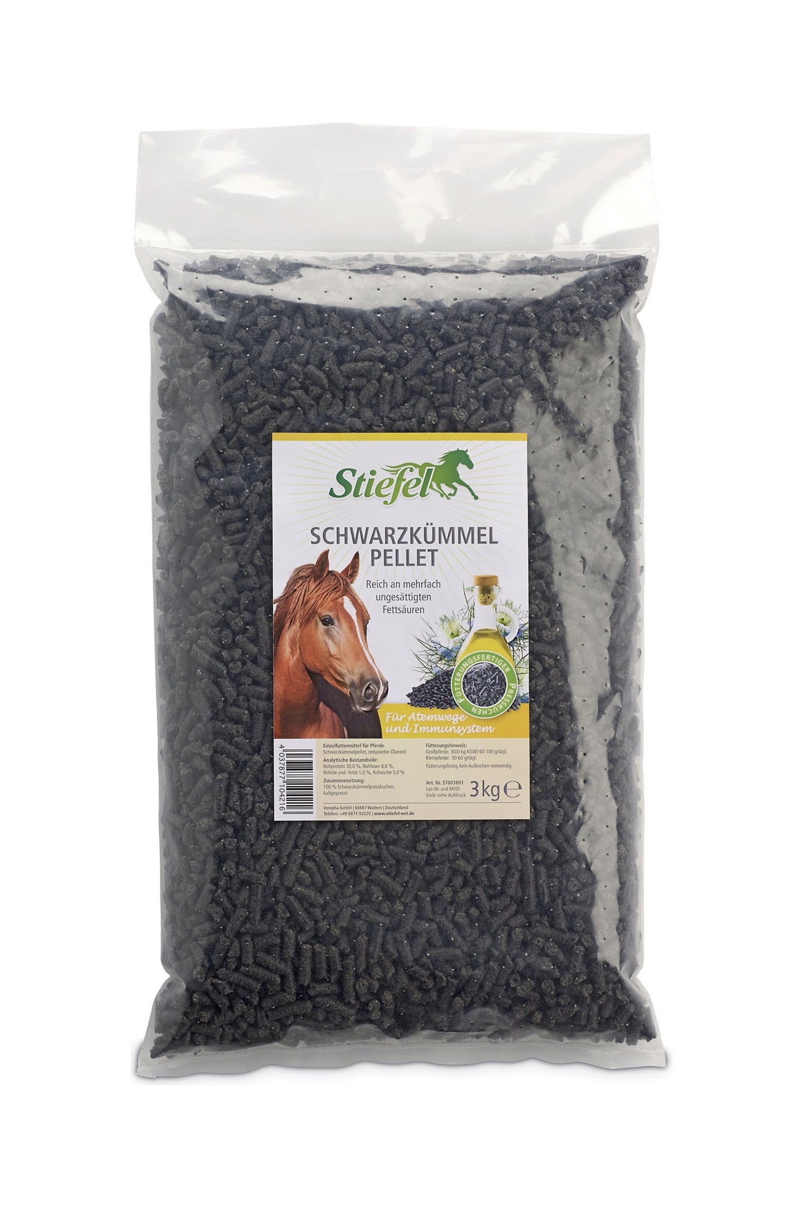 Stiefel Schwarzkümmel Pellet, 3kg Horse Feed & Nutrition
