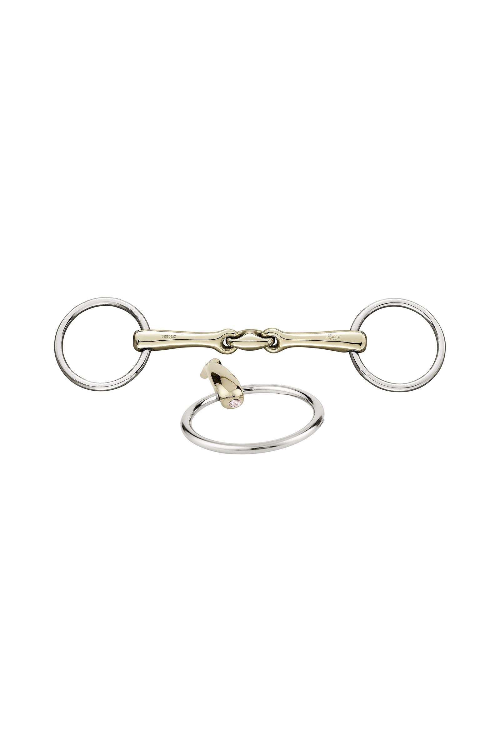 Sprenger KK Ultra Unterlegtrense, doppelt gebrochen, 14 mm, Sensogan, mit Kristallen Gebisse