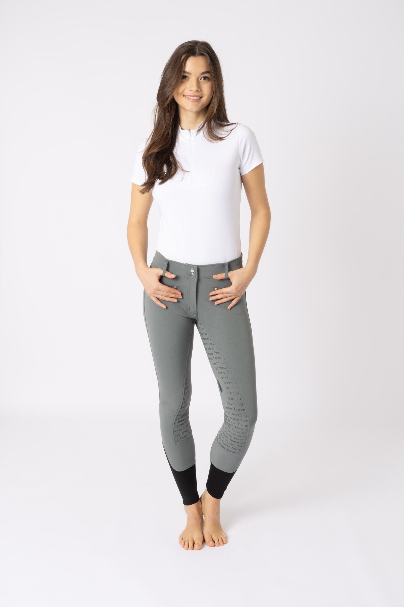 Horze Women's High Waist Silicone Full Seat Breeches Womens Breeches