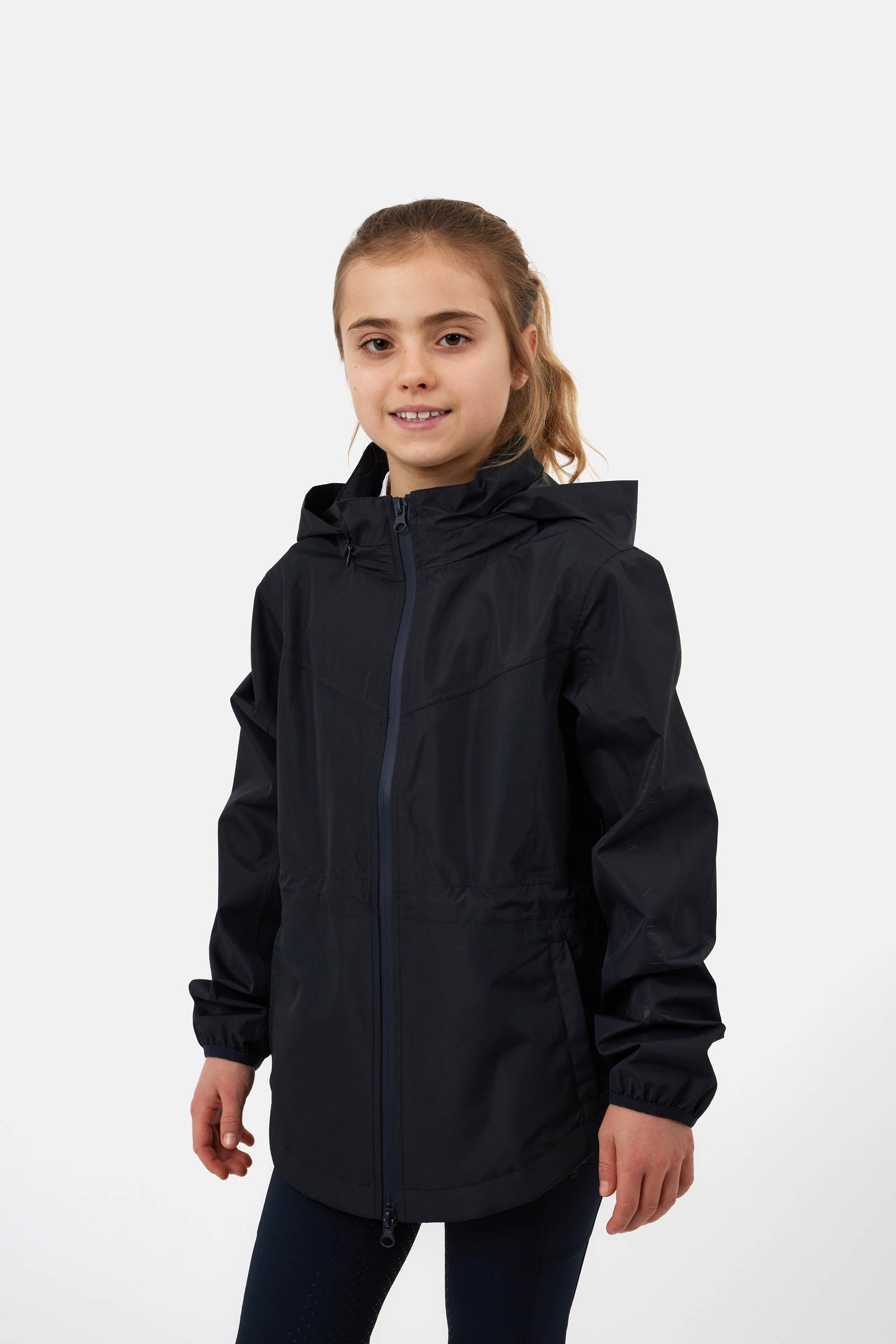 Horze Young Rider Fiora wasserdichte Jacke mit verstaubarer Kapuze Kinder Reitbekleidung