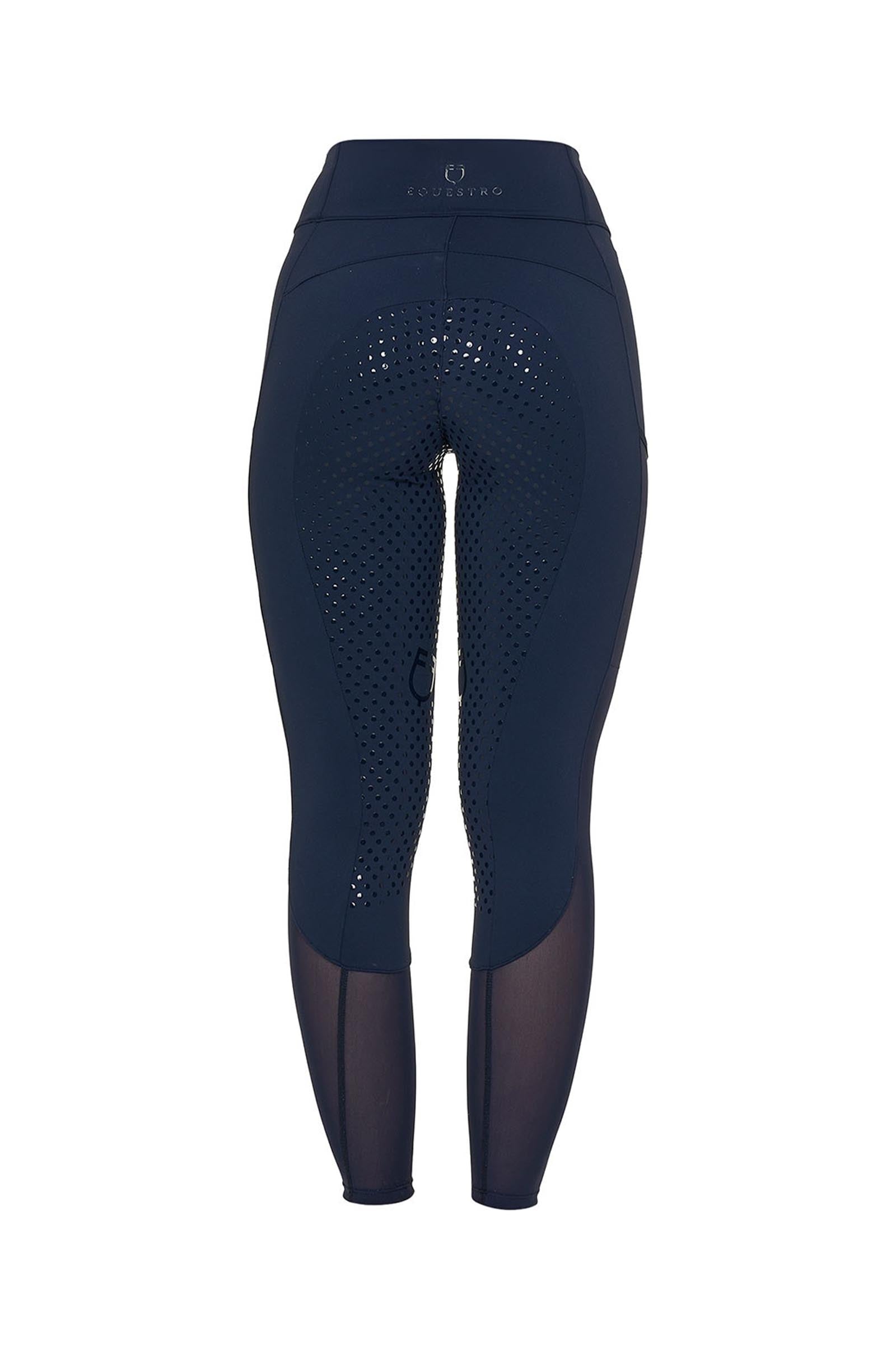 Equestro Women's Full Grip Leggings With Perforated Inserts Womens Breeches
