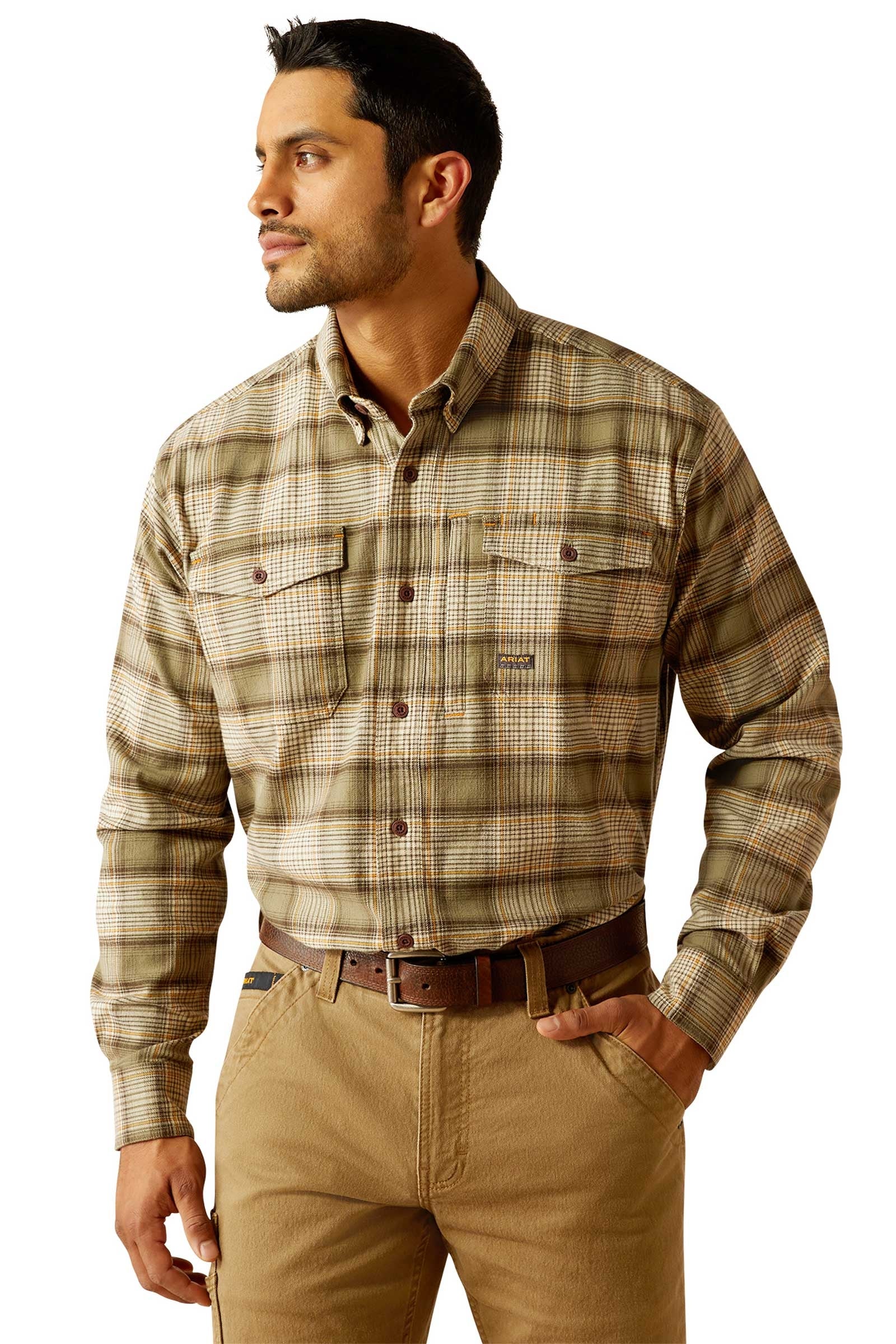 Ariat Rebar Flannel DuraStretch Herren Arbeitshemd Herren Reitbekleidung