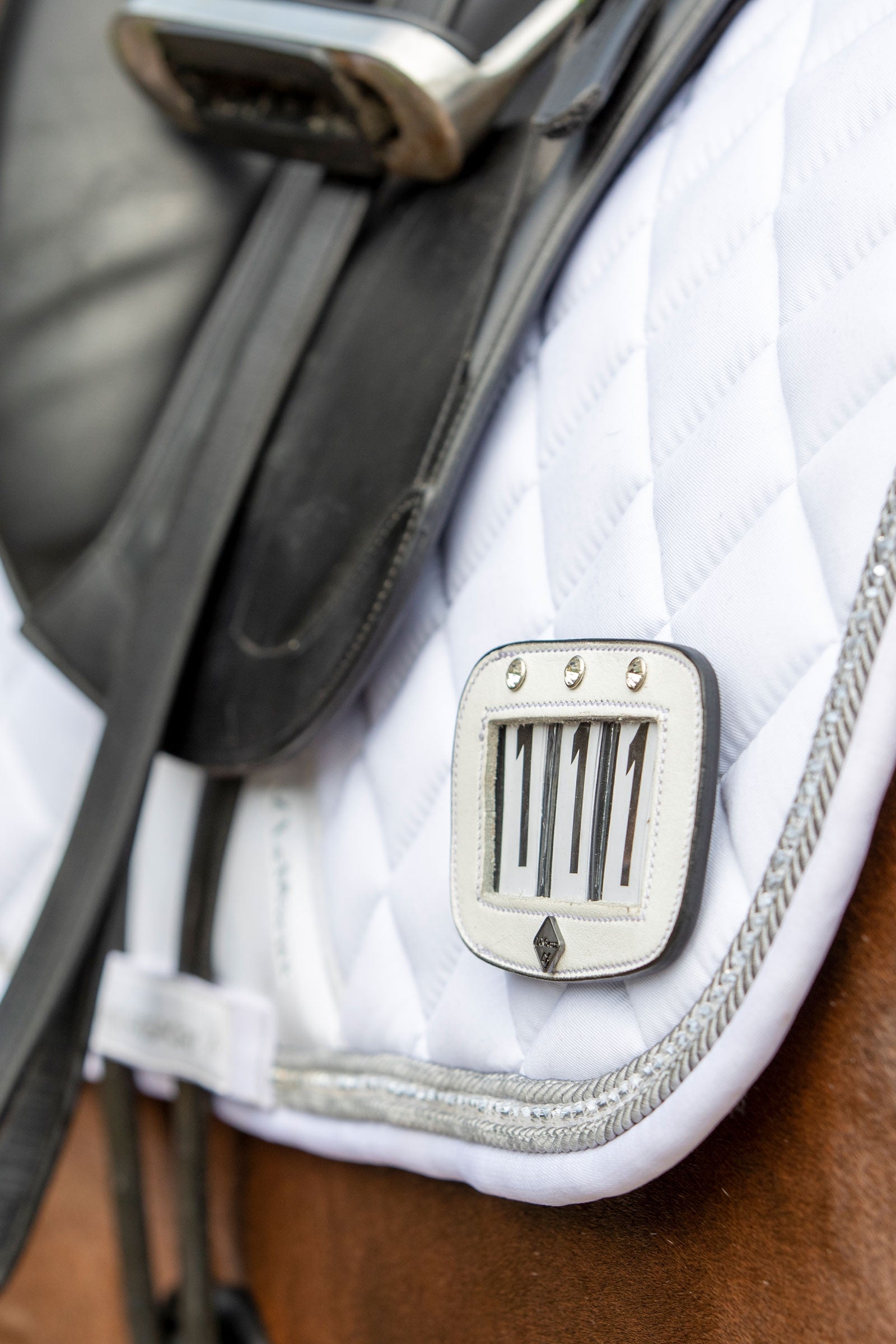 LeMieux Saddle Number Holder With Crystals Saddle Pads