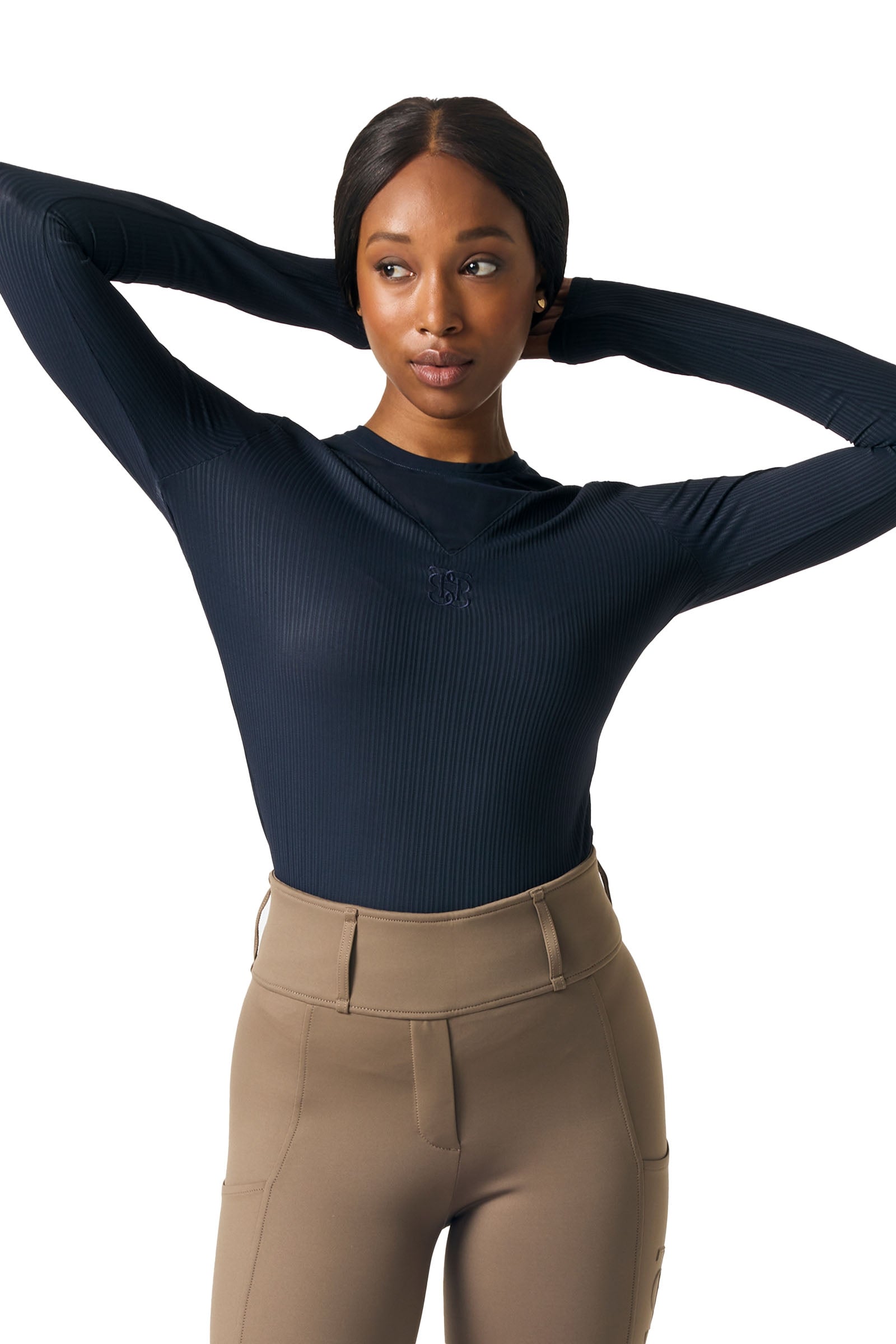 PS of Sweden Leandra L/S Gestreiftes Mesh-Shirt Damen Reitbekleidung