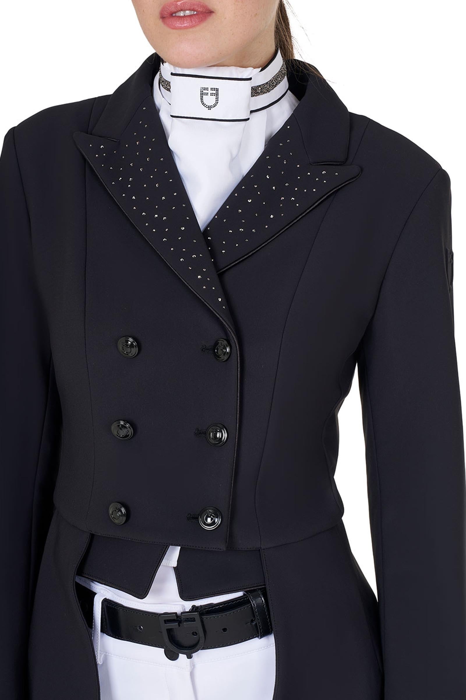 Equestro Women's Tailocoat in Technical Fabric With Rhinestones Women’s Riding Clothing