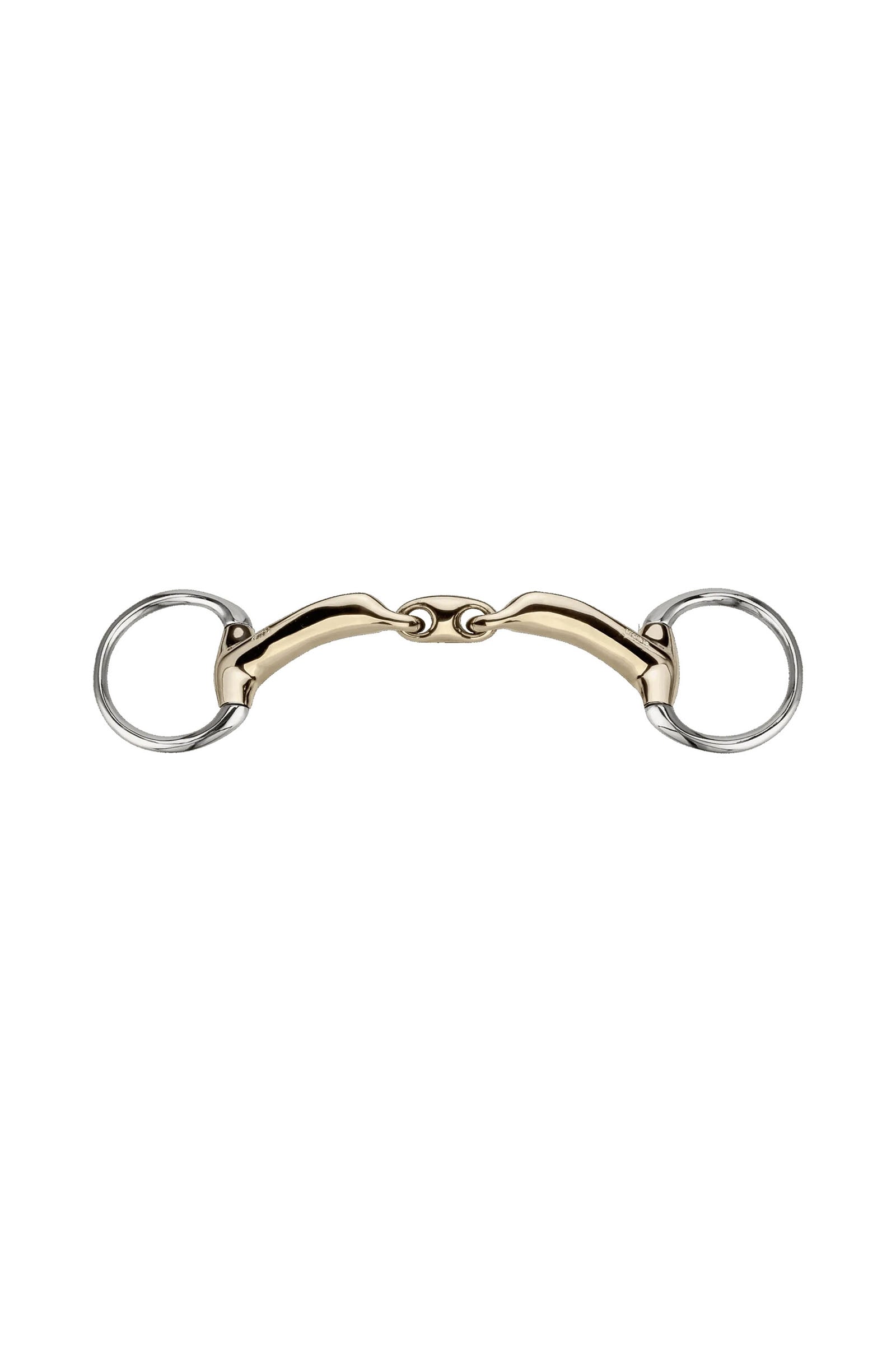 Sprenger Novocontact Olivenkopf-Unterlegtrense D-Ringe, doppelt gebrochen, 14 mm, Sensogan Gebisse
