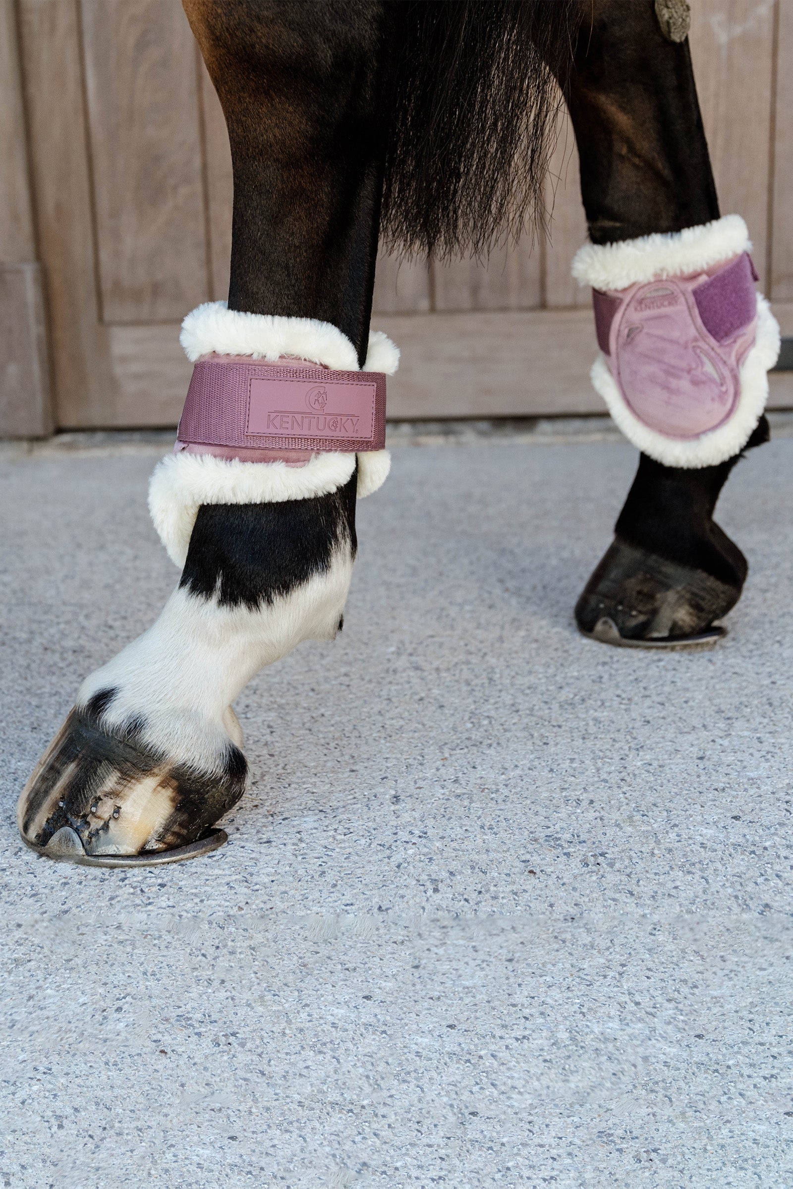 Kentucky Horsewear Vegan Sheepskin Young Horse Fetlock Boots Velvet Leg Protection & Hoof Protection for Horses