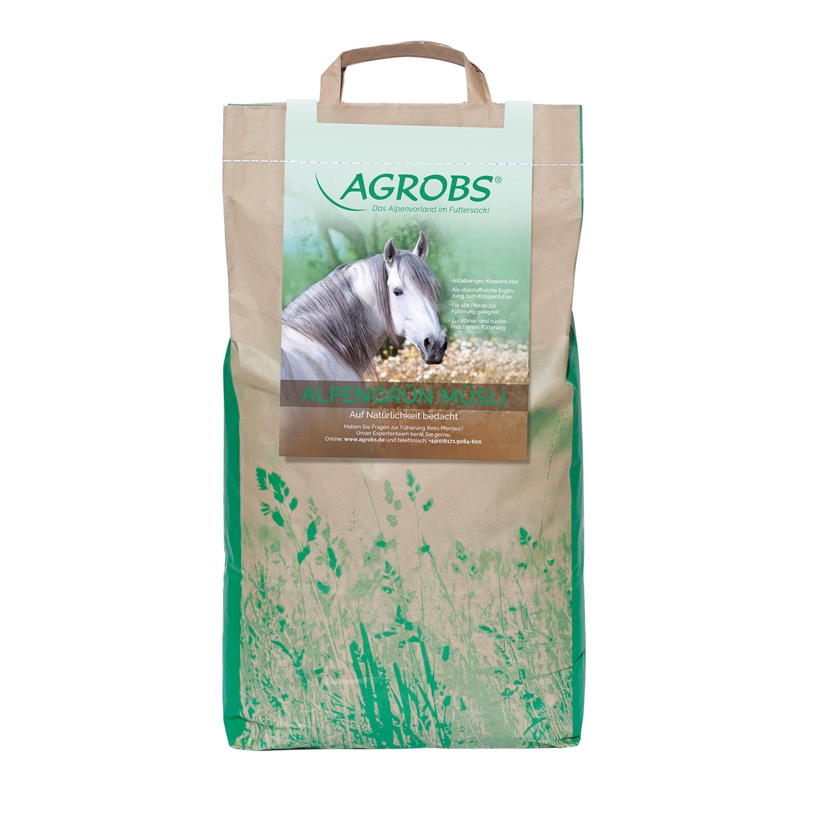 Agrobs Alpengrün Müsli Nachfüllbeutel 4kg Horse Feed & Nutrition