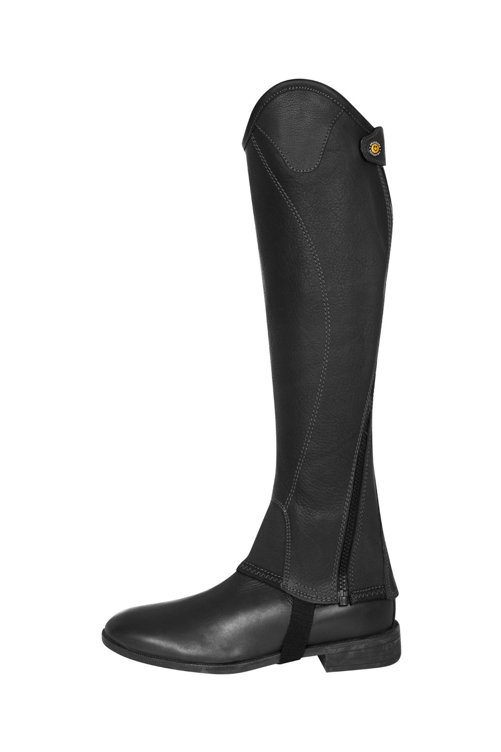 Equestro Unisex Short Leather Chaps With Side Zip Riding Boots & Riding Shoes