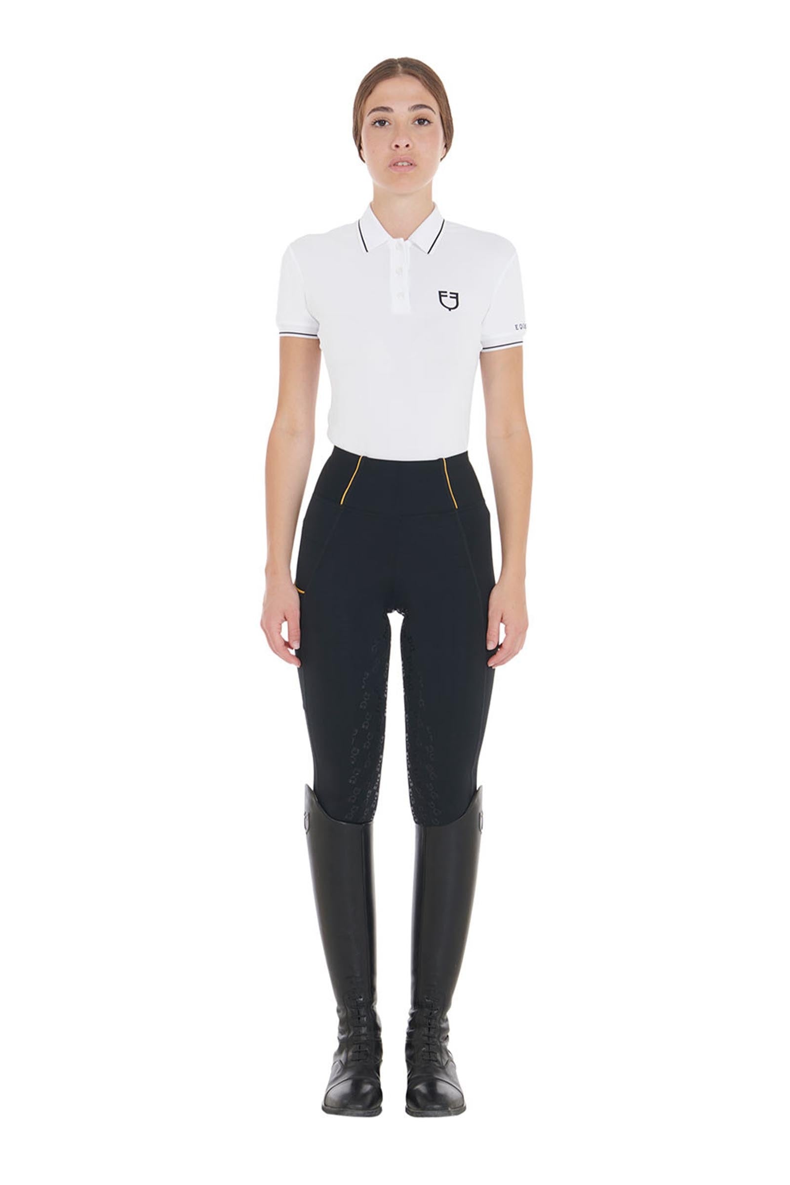 Equestro Women's Slim Fit Full Grip High-Waisted Leggings Womens Breeches