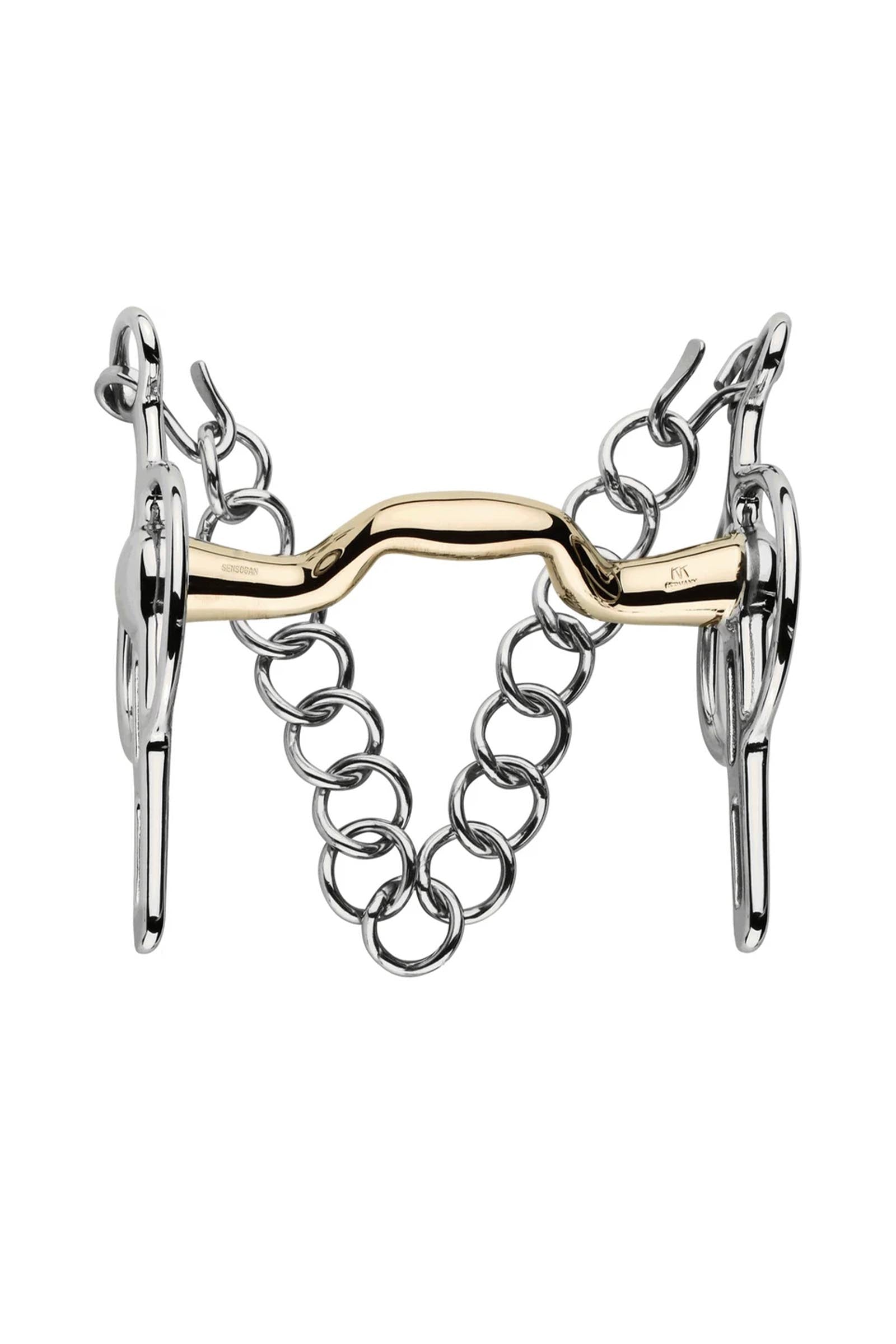 Sprenger KK Liverpool Fahrgebiss, Stange mit Zungenfreiheit, 18 mm, feste Seitenteile, 2 Schlitze, Sensogan Gebisse