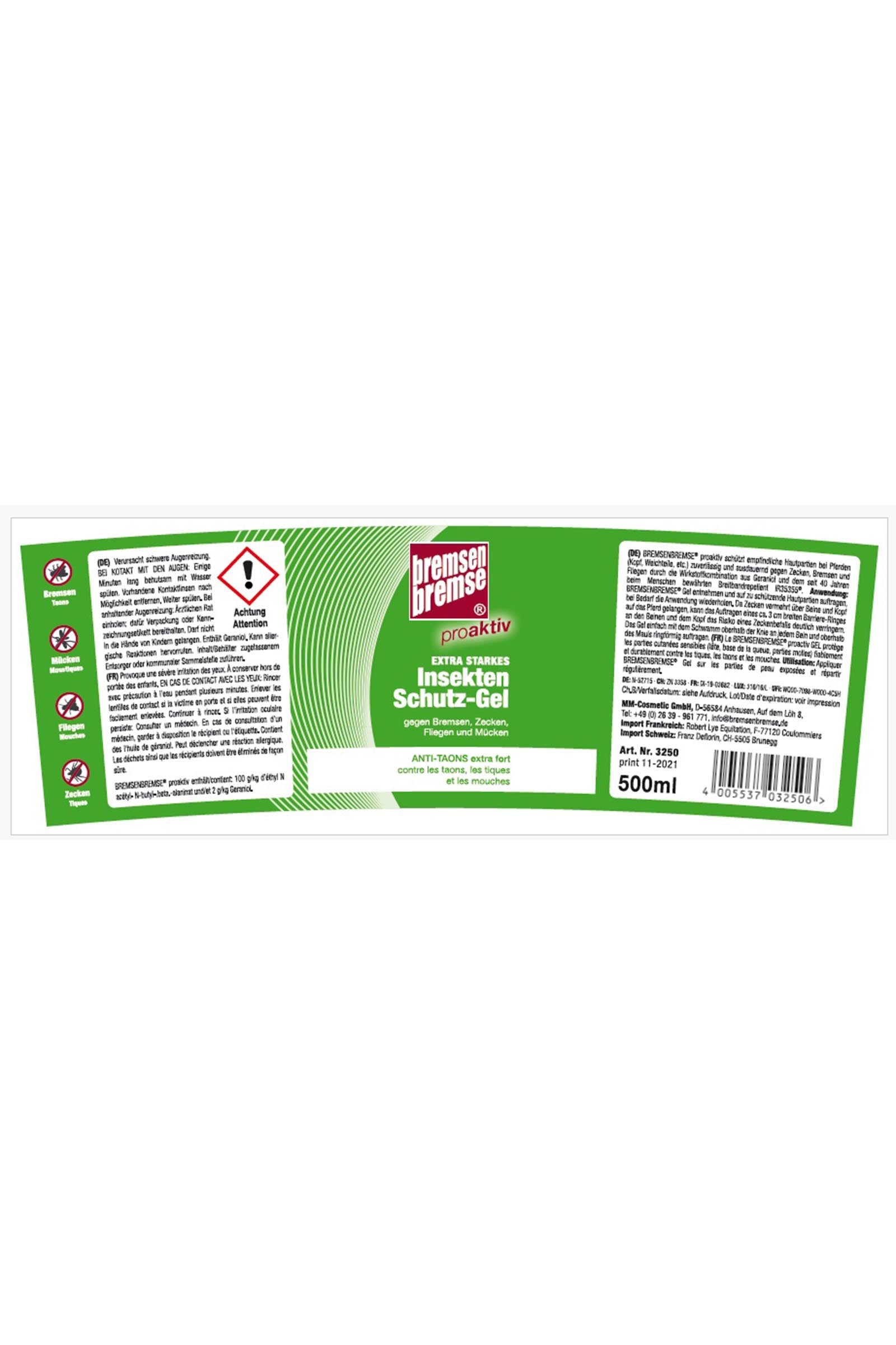 Bremsenbremse Proactive Gel With Sponge 500ml Antifly Protection for Horses