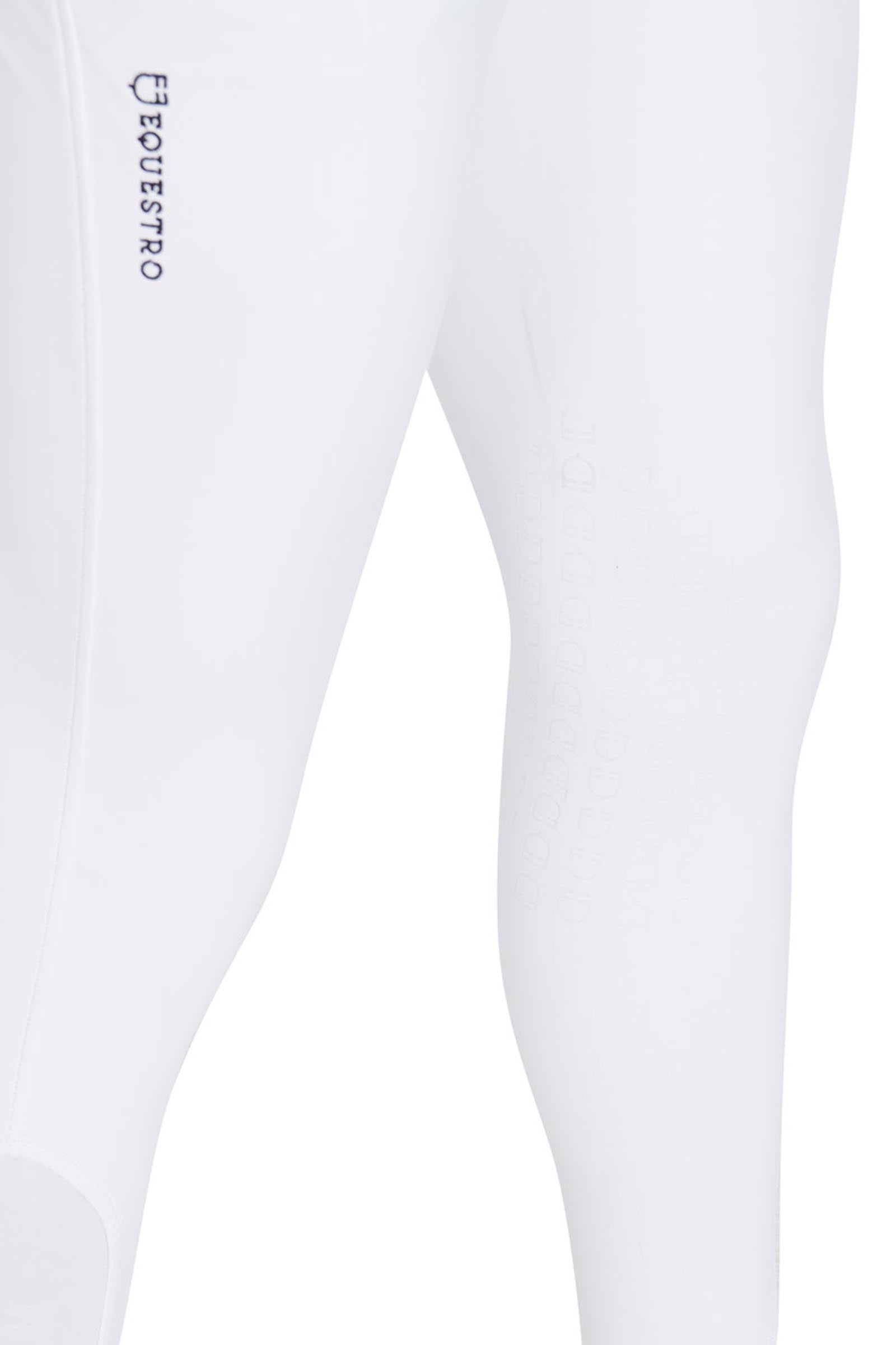 Equestro Men's Slim Fit Knee Grip Breeches With Logo Mens Riding Clothing