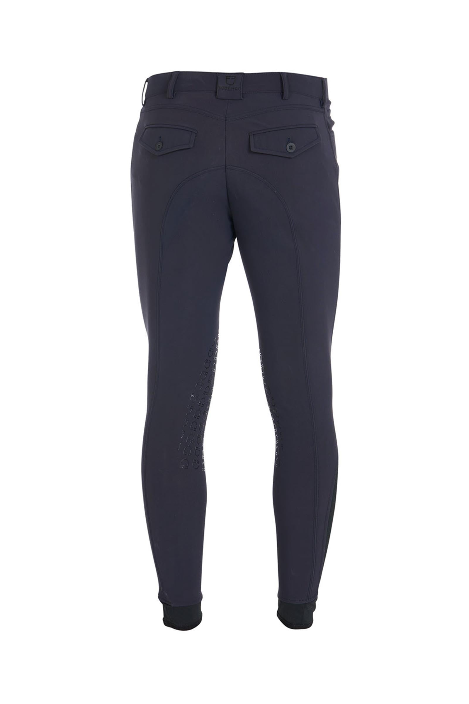 Equestro Men's Slim Fit Knee Grip Breeches With Logo Mens Riding Clothing