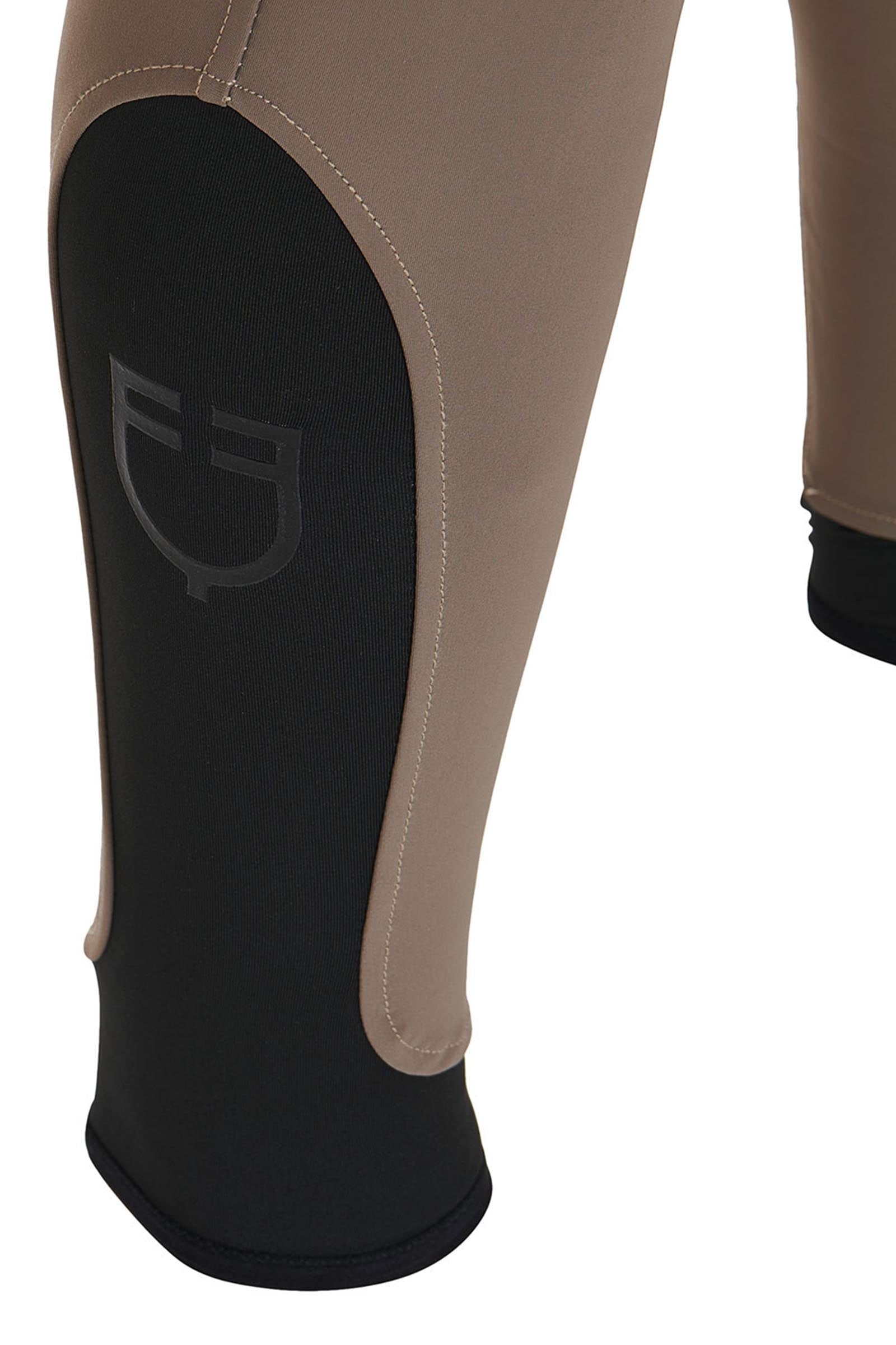 Equestro Men's Slim Fit Knee Grip Breeches With Logo Mens Riding Clothing